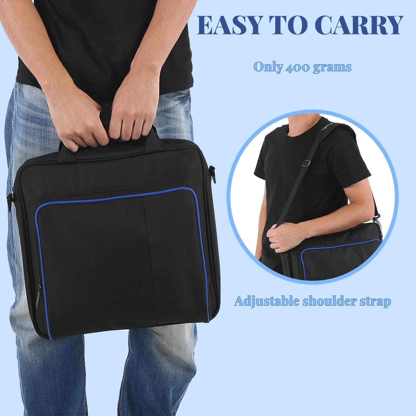 Lazmin Travel Storage Bag - Durable PS4 Carrying Case & Protective Shoulder Bag for PlayStation 4 Console - Perfect for Gaming Travel, Commuting & Storage Protection