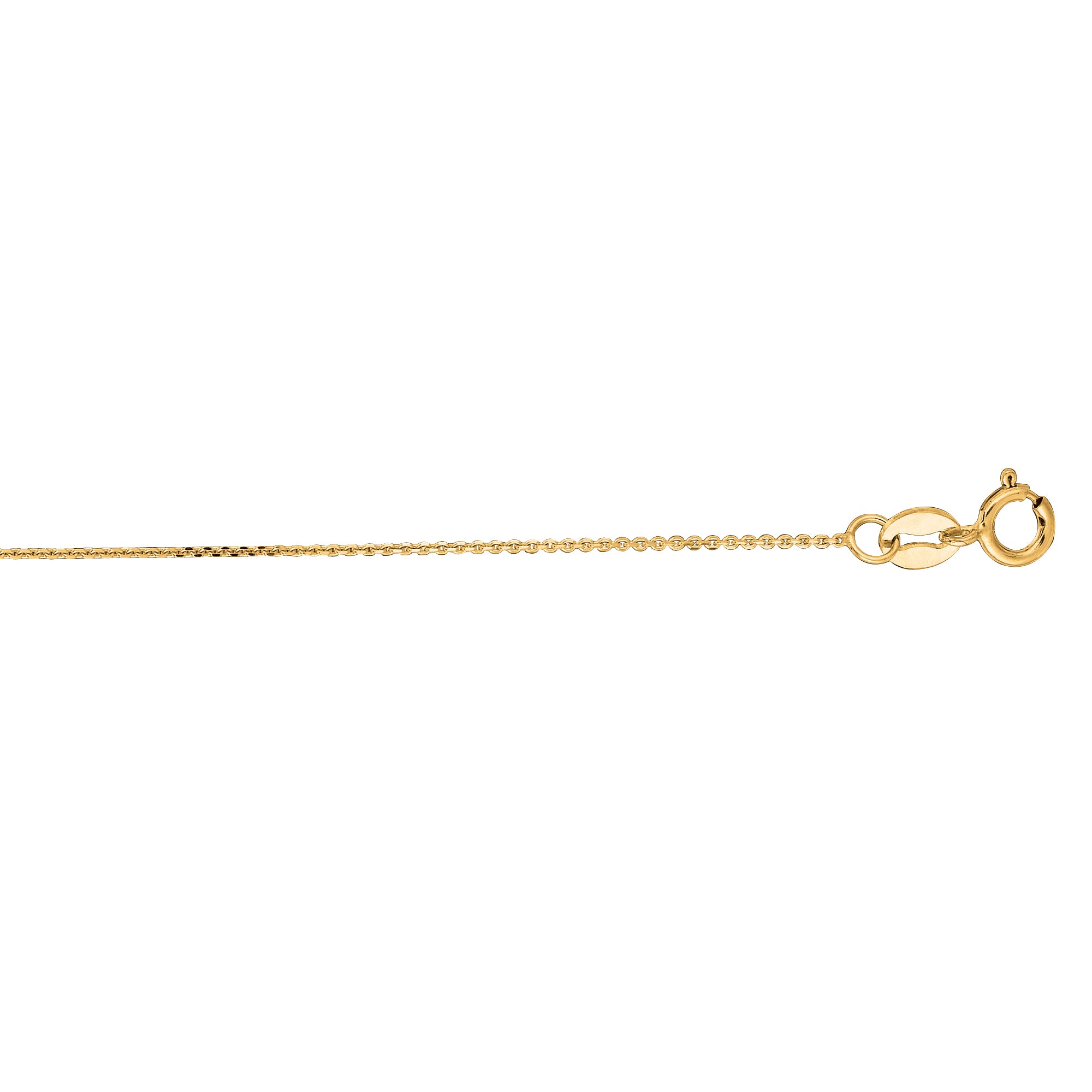 14K Gold 0.5mm Diamond Cut Flat Cable Chain Necklace - Dainty & Elegant Jewelry for Women, Perfect for Layering, Everyday Wear & Special Occasions