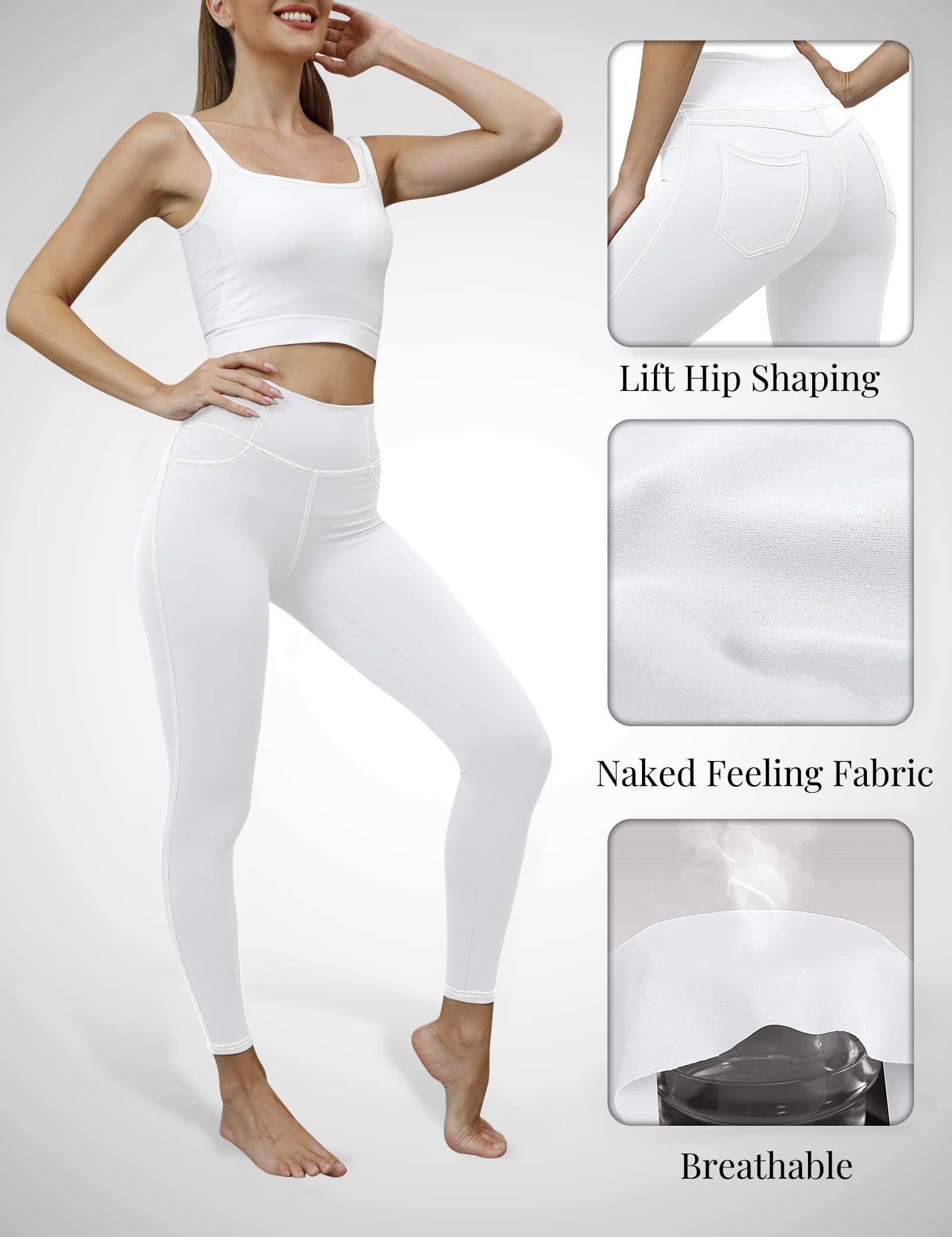 VOOVEEYA Women's High Waist Jeggings with Pockets - Tummy Control Stretchy Jeans Leggings for Plus Size | Perfect for Yoga, Workout & Casual Wear