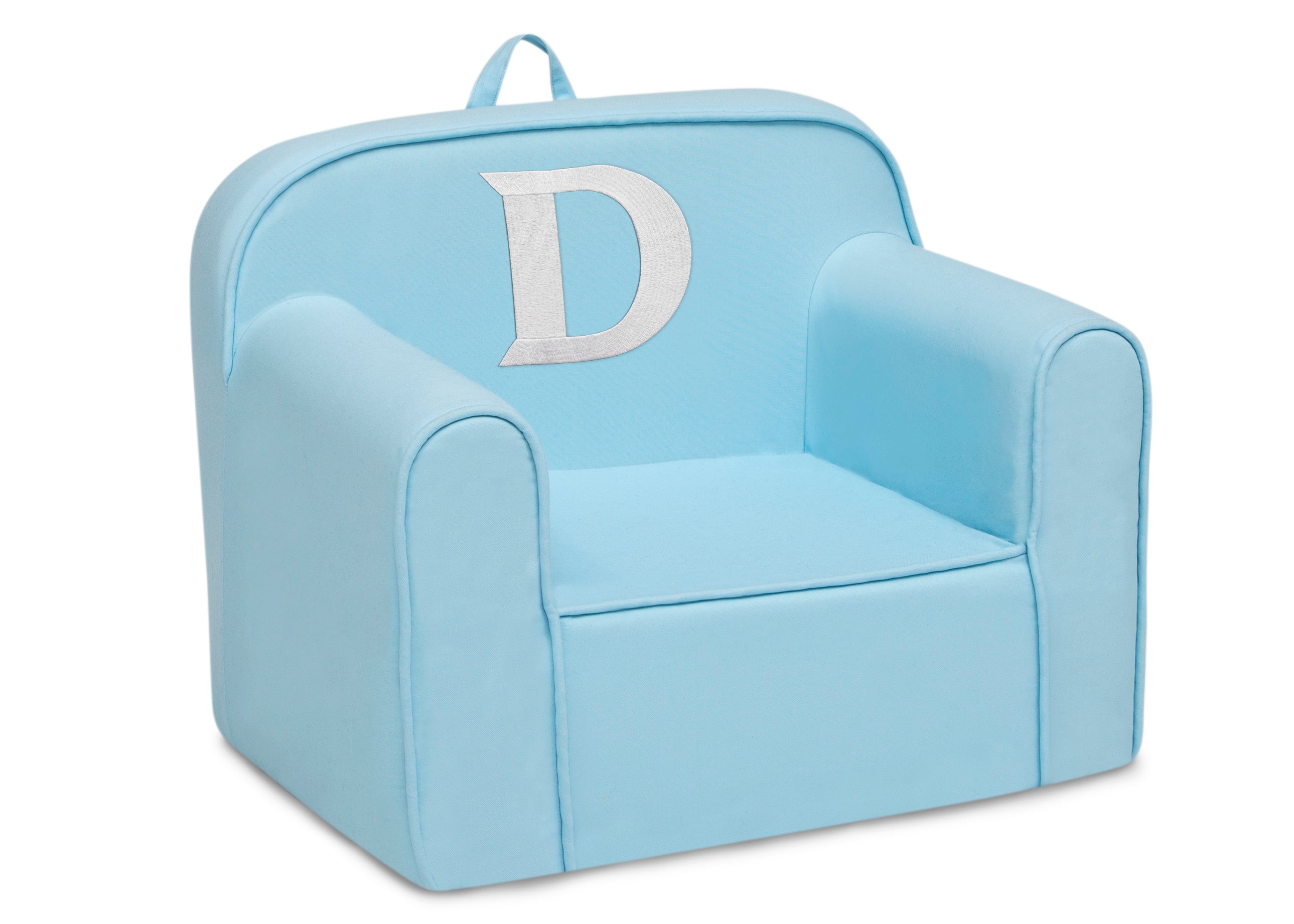 Personalized Monogram Light Blue Cozee Chair - Custom Plush Recliner for Living Room, Nursery & Office - Cozy Reading & Relaxation Seat