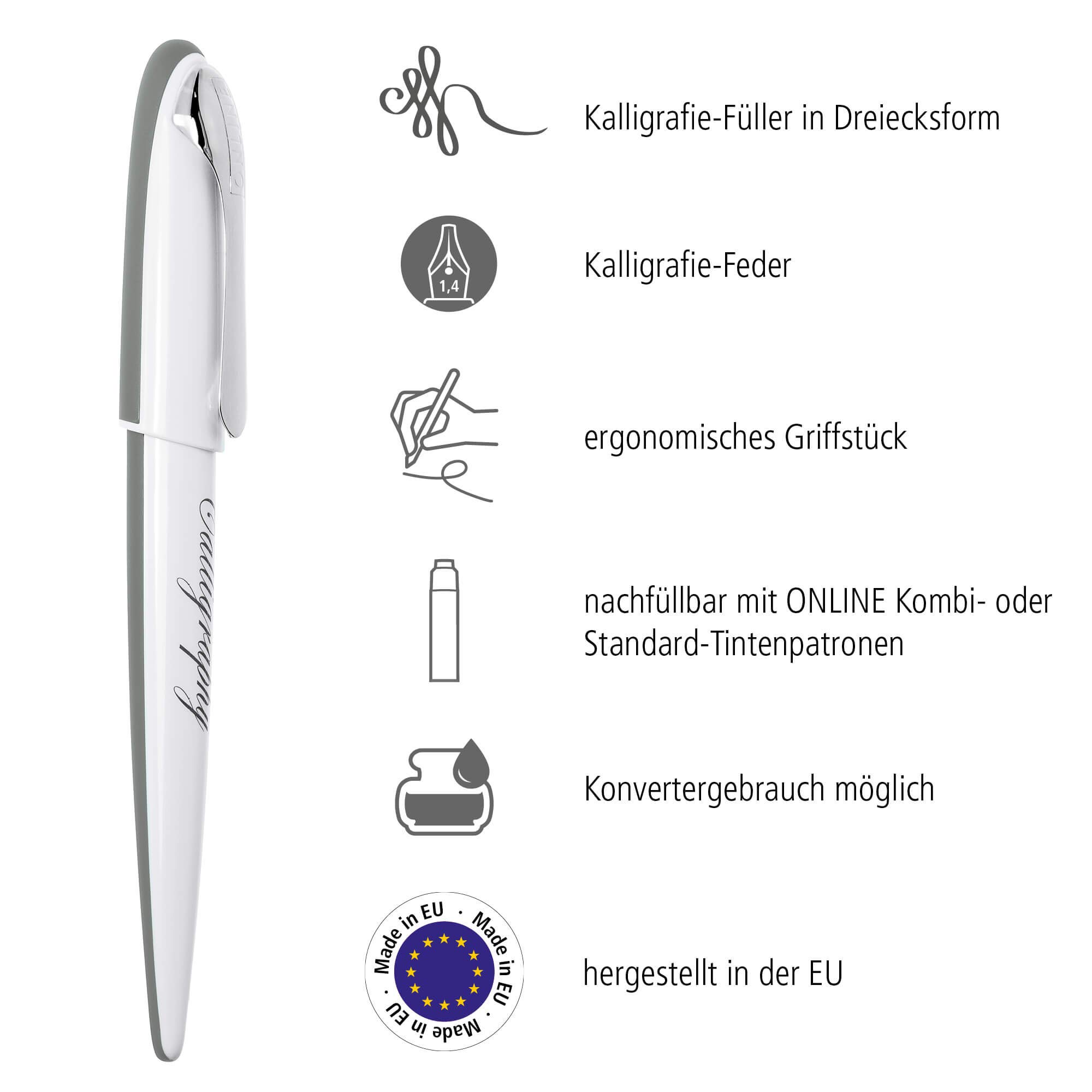 Premium Calligraphy Pen for Writers - Smooth Air White Ink - Perfect for Hand Lettering, Journaling & Artistic Writing