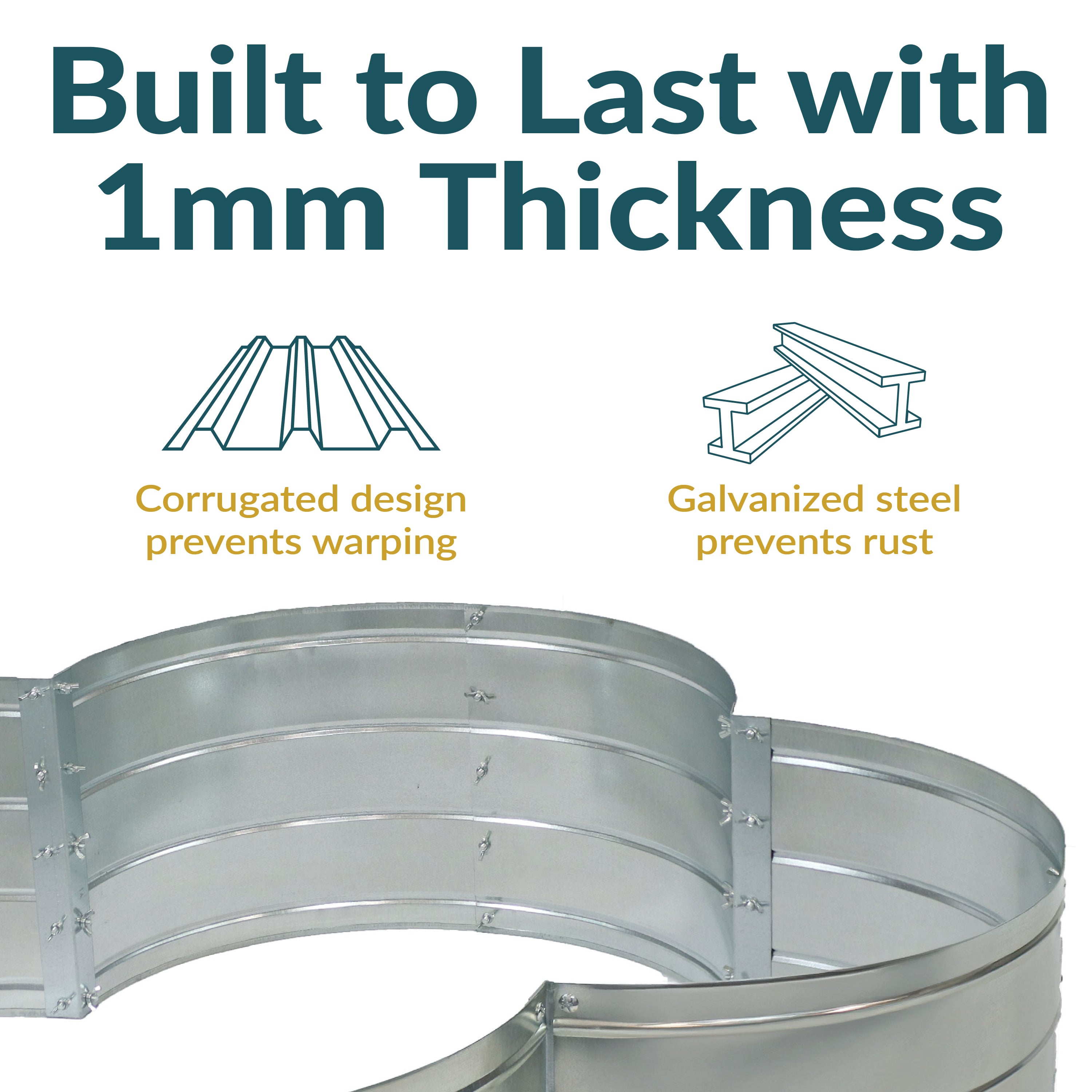 4 Leaf Clover Shaped Galvanized Steel Raised Garden Bed Kit - 48