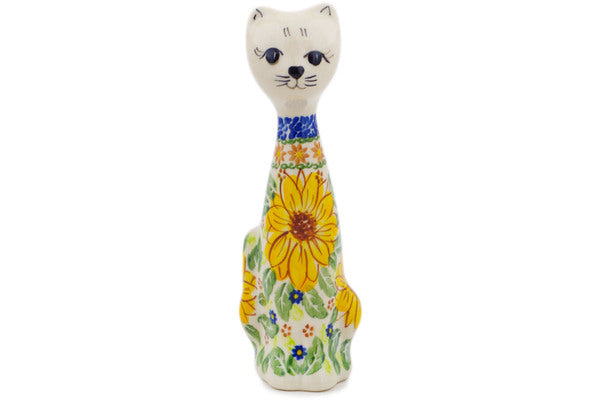 10 Yellow Cat Figurines - Handcrafted Ceramic Cat Statues for Home Decor | Perfect for Shelf Displays, Garden Accents & Gift Giving