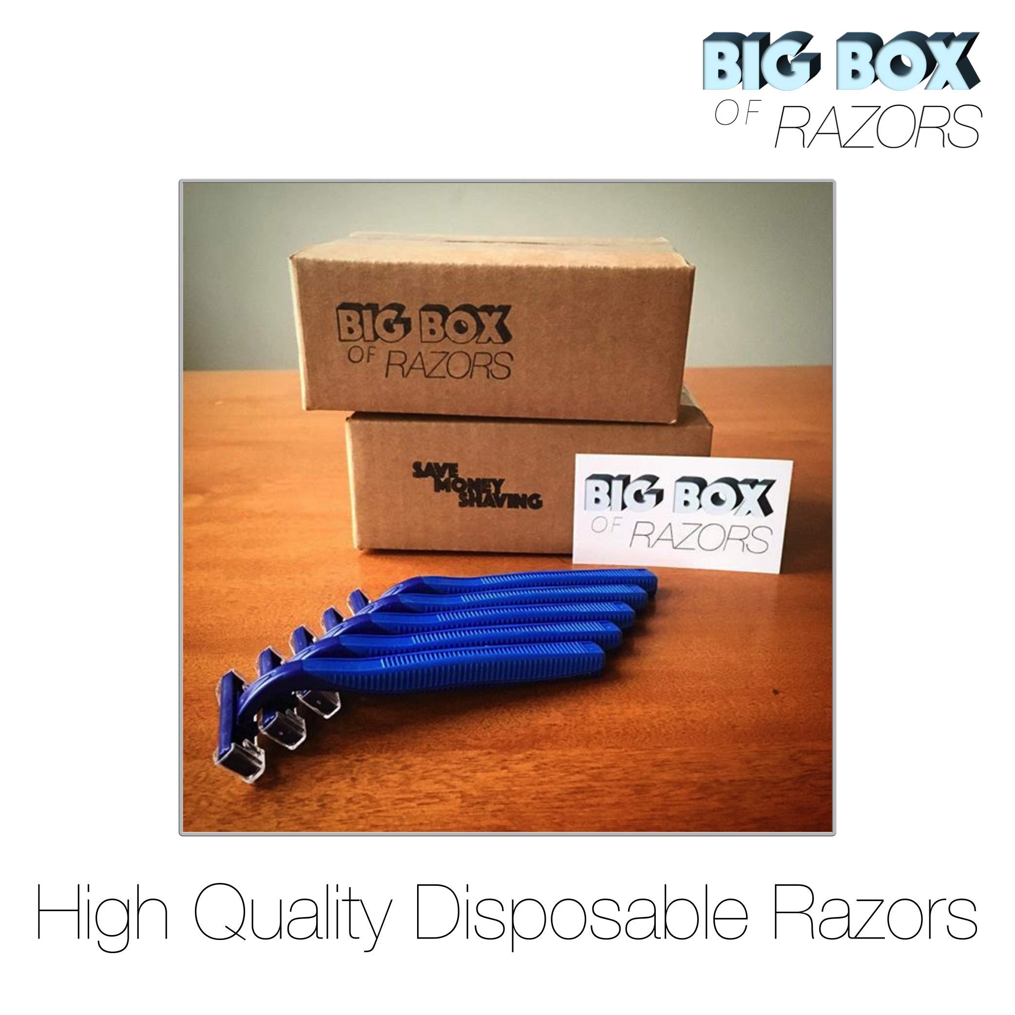 25-Pack Blue Stainless Steel Disposable Razor Blades - Premium Twin Blade Shavers for Men & Women with Aloe Vera Lubrication Strip | Hospitality Quality, Smooth Shaving for Face, Legs & Body Care