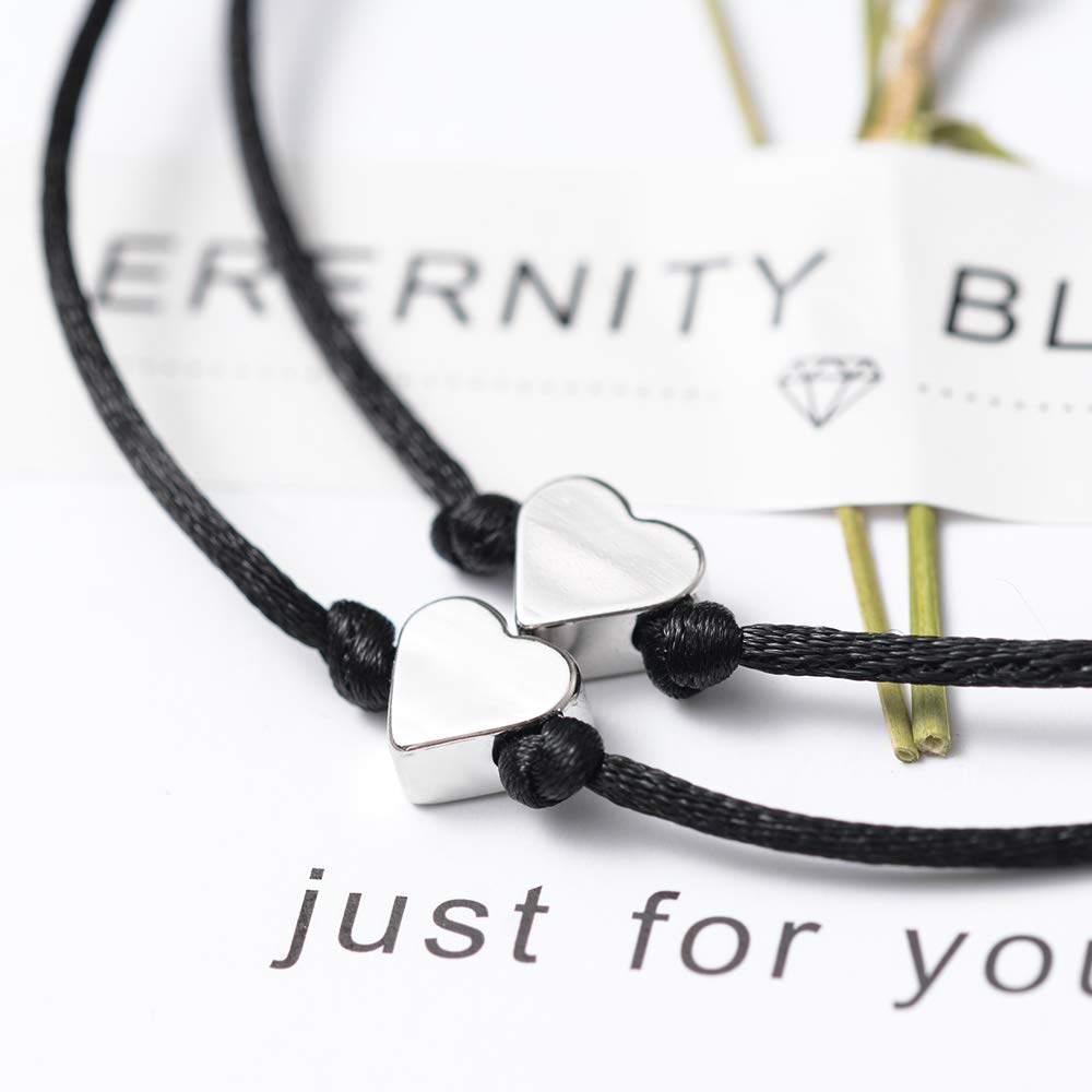 MANVEN Matching Couple Bracelets for Best Friends - Pinky Promise Friendship Bracelets for Women & Men - Romantic Birthday Gifts for Couples, Family & Sisters - Perfect for Anniversaries, Valentine's Day & Special Occasions