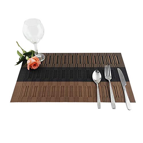 6 Washable PVC Heat Resistant Placemats - for Kitchen & Dining Table