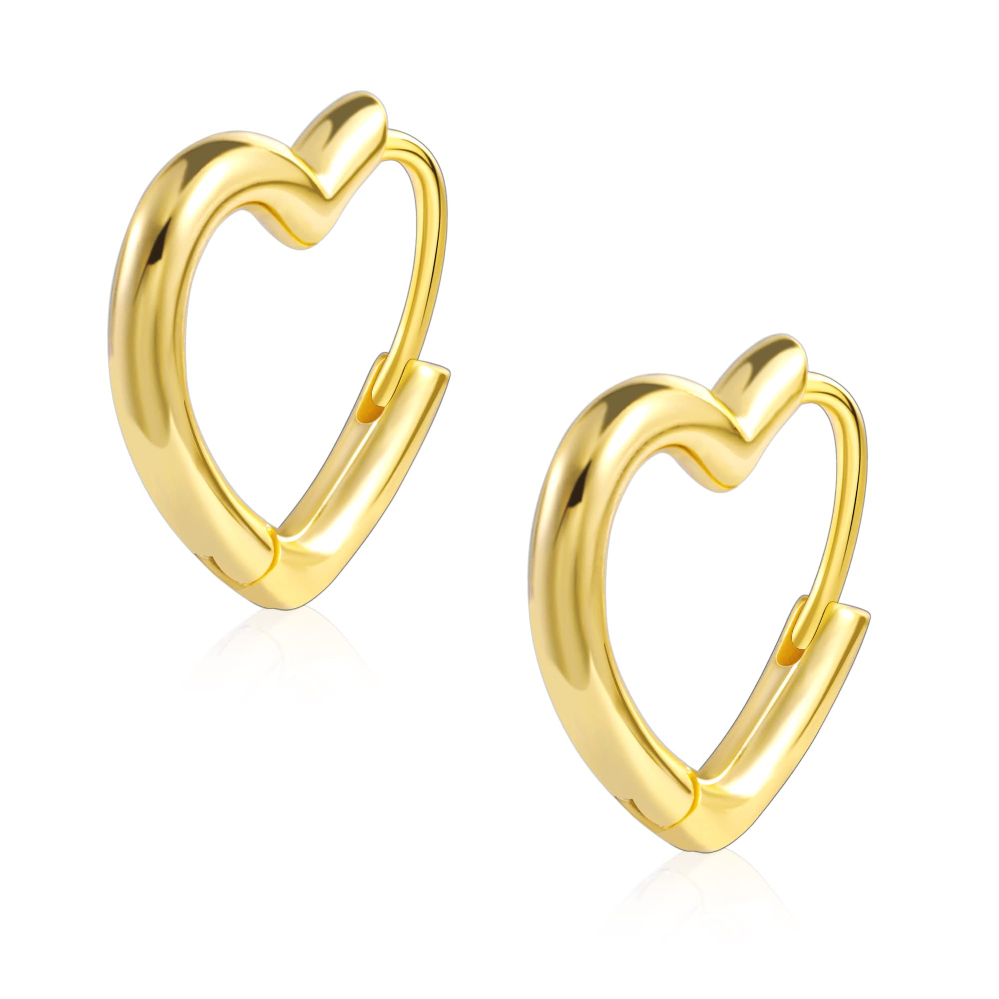 925 Sterling Silver Heart Hoop Earrings for Women & Girls - Hypoallergenic Small Heart Shaped Huggie Hoop Earrings - Cartilage Earrings for Daily Wear, Jewelry Gifts & Special Occasions
