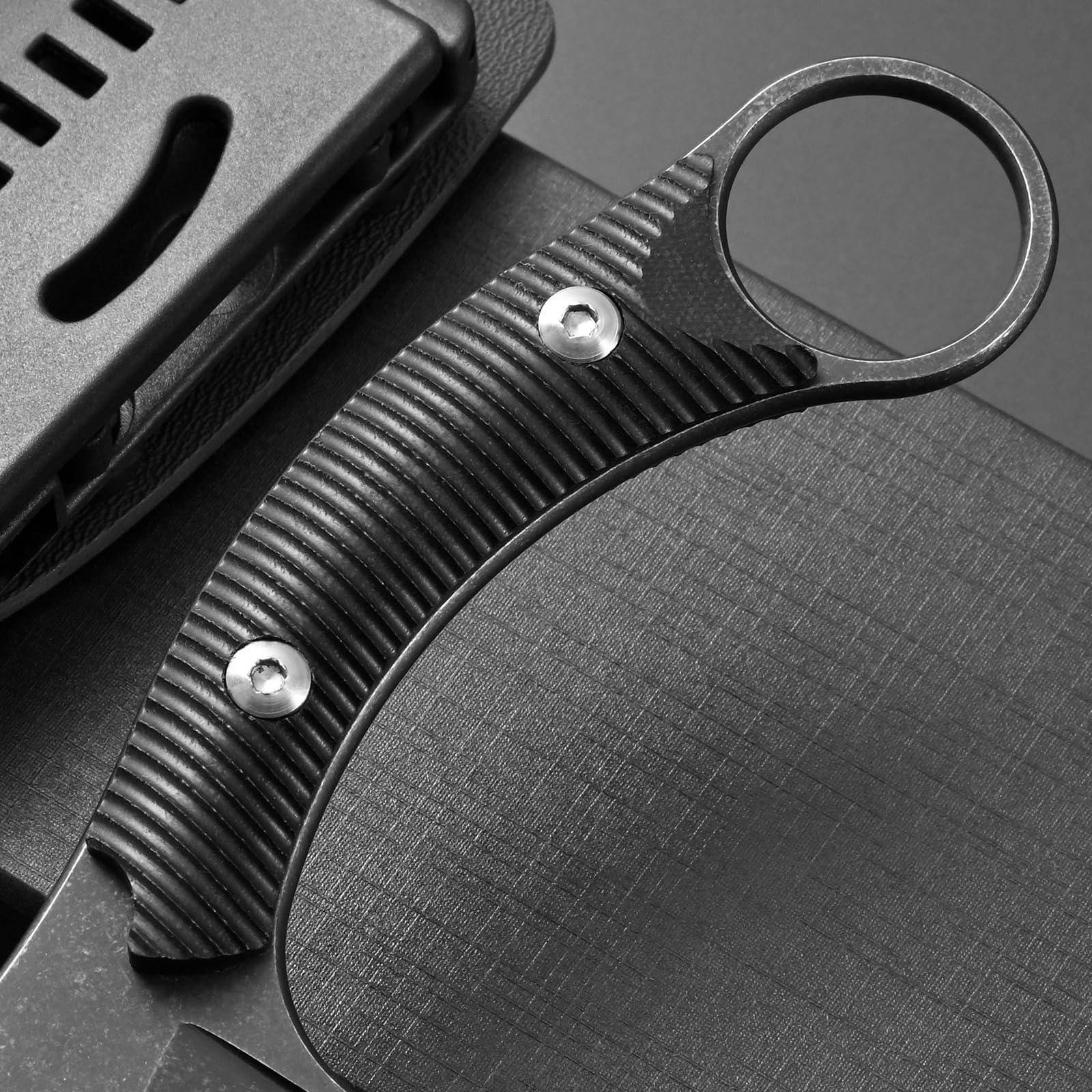 Ccanku C1490 8 Inch Fixed Blade Knife - D2 Steel Claw Knife with G10 Handle & K Sheath - Survival Knife for Outdoor, Bushcraft, Hunting, Camping - Perfect for Tactical Use, Emergency Preparedness, and Everyday Carry (EDC) - Black