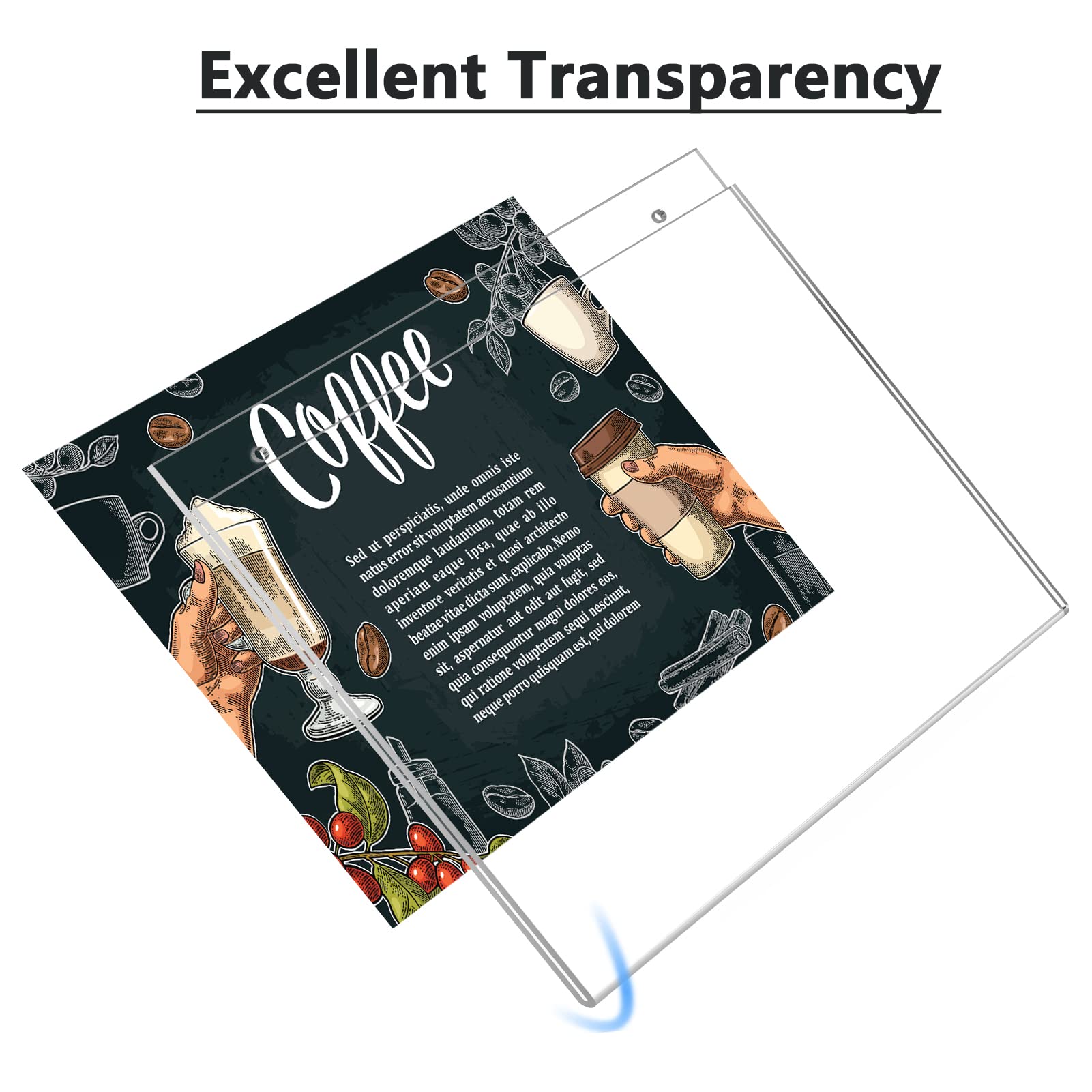 MaxGear 8.5x11 Acrylic Wall Sign Holder with Mounting Screws - Clear Plastic Picture Frame for Home Office Store Restaurant - Perfect for Menu Boards, Price Displays & Promotional Signs