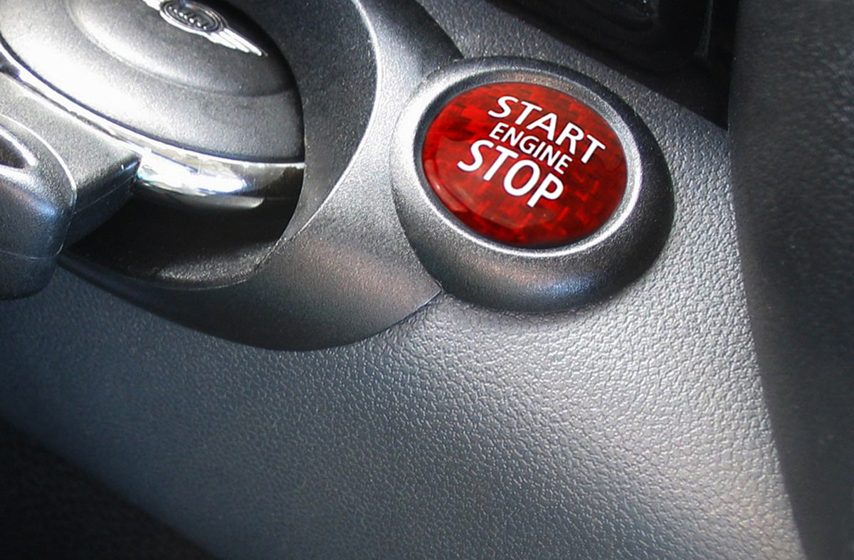 Carbon Fiber Keyless Engine Push Start Button for MINI Cooper R56 R57 R58 R59 R60 - Upgrade Your Car Ignition System for Enhanced Convenience & Sporty Look