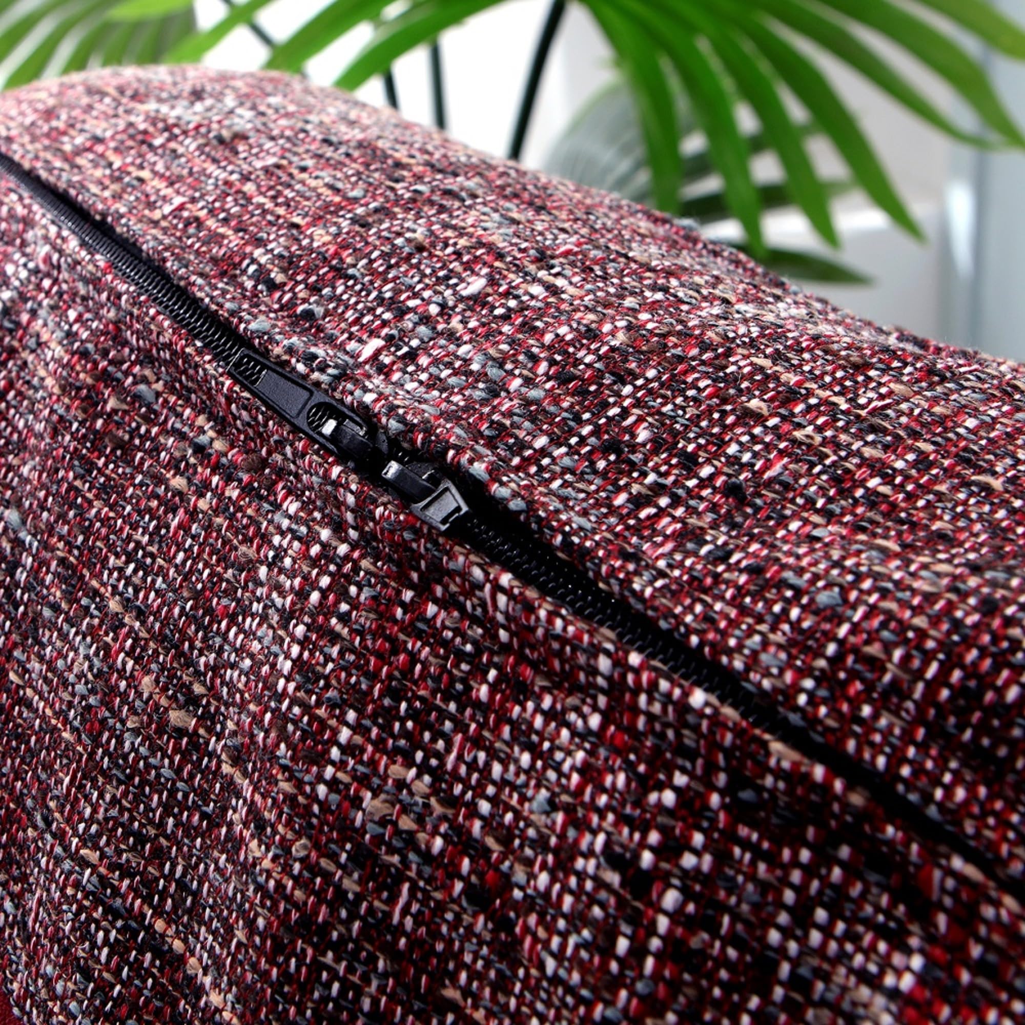 OctoRose Full Size 3-Side Zipper Upholstery Thick Linen Wine Futon Cover - Sofa Daybed Mattress Slipcover & Couch Protector (Linen-Wine, Full Size) - Perfect for Living Rooms, Guest Rooms & Dorm Decor