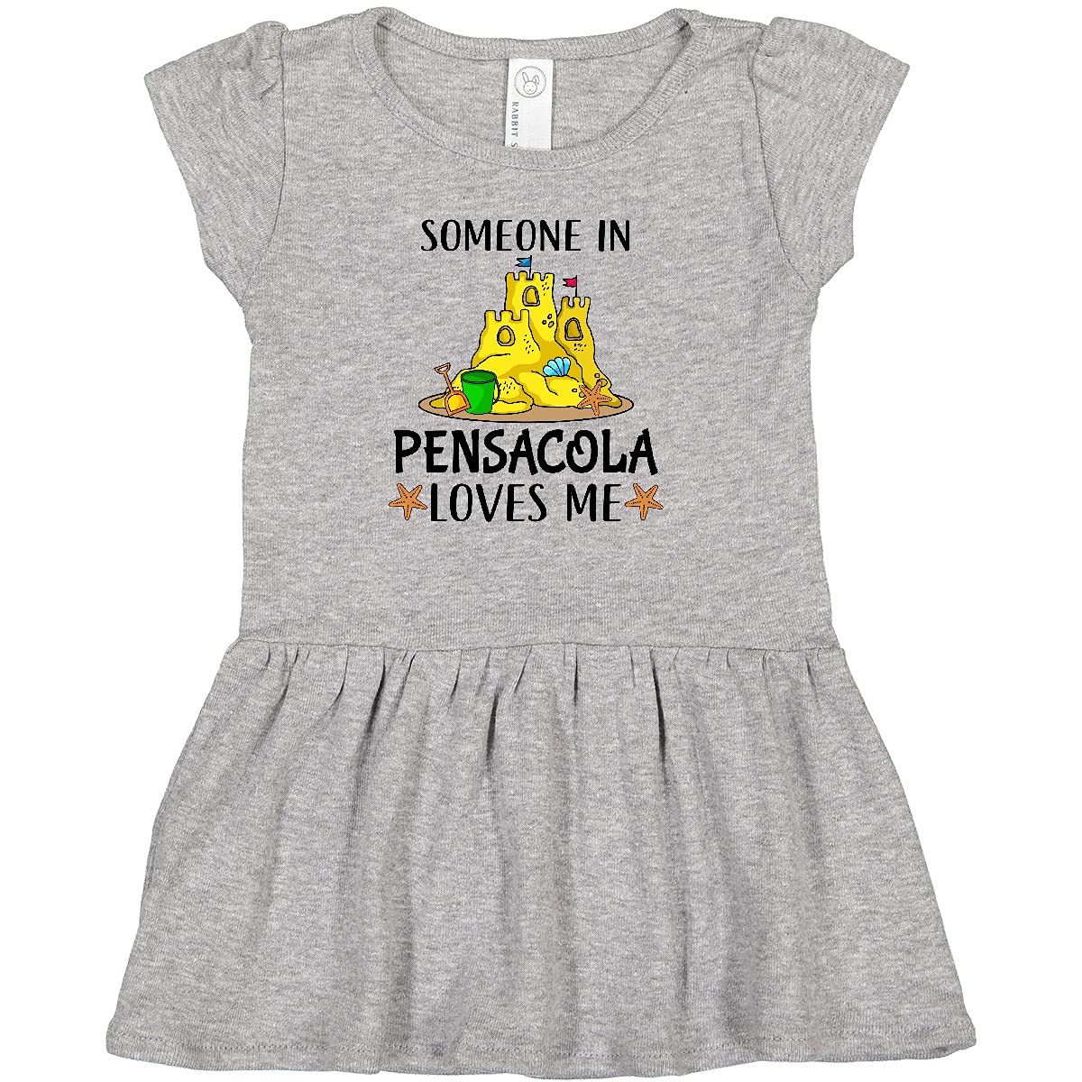 Inktastic 'Someone in Pensacola Loves Me' Beach Vacation Baby Dress - Cute Florida-Themed Outfit for Infants, Toddler Girls Summer Wear, Seaside Photo Shoots & Family Vacations