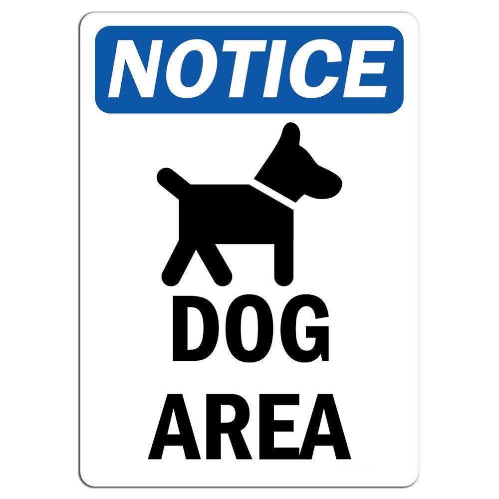 Safety & Warning Vinyl Stickers Bundle - 3 Pack Warehouse Signs, Dog Area Notices with Symbols (3.5