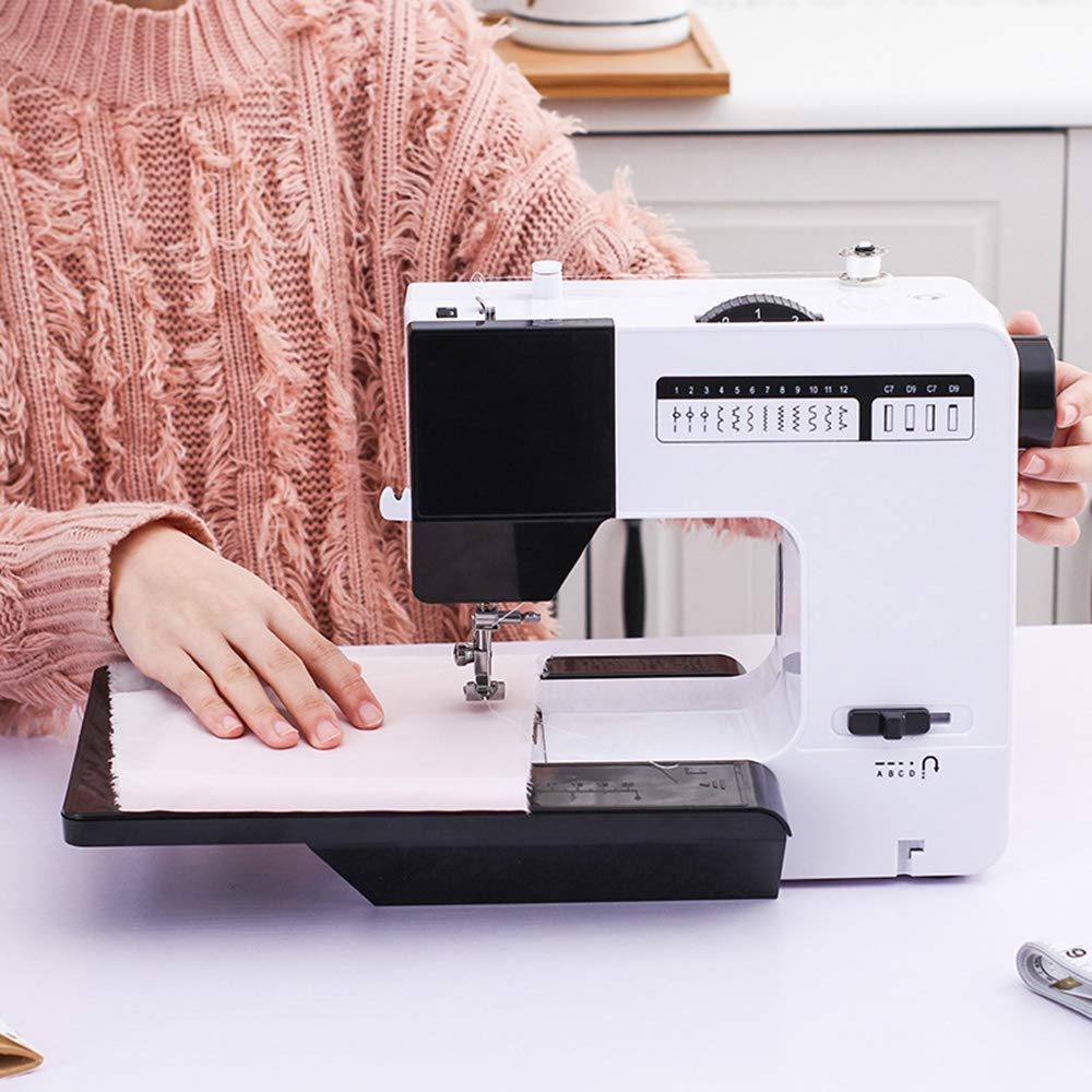 Double Needle Electric Sewing Machine - Household Desktop Multifunctional & Foldable for DIY Crafts, Quilting, Clothing Repair | 110V US Standard | Perfect for Beginners & Home Use