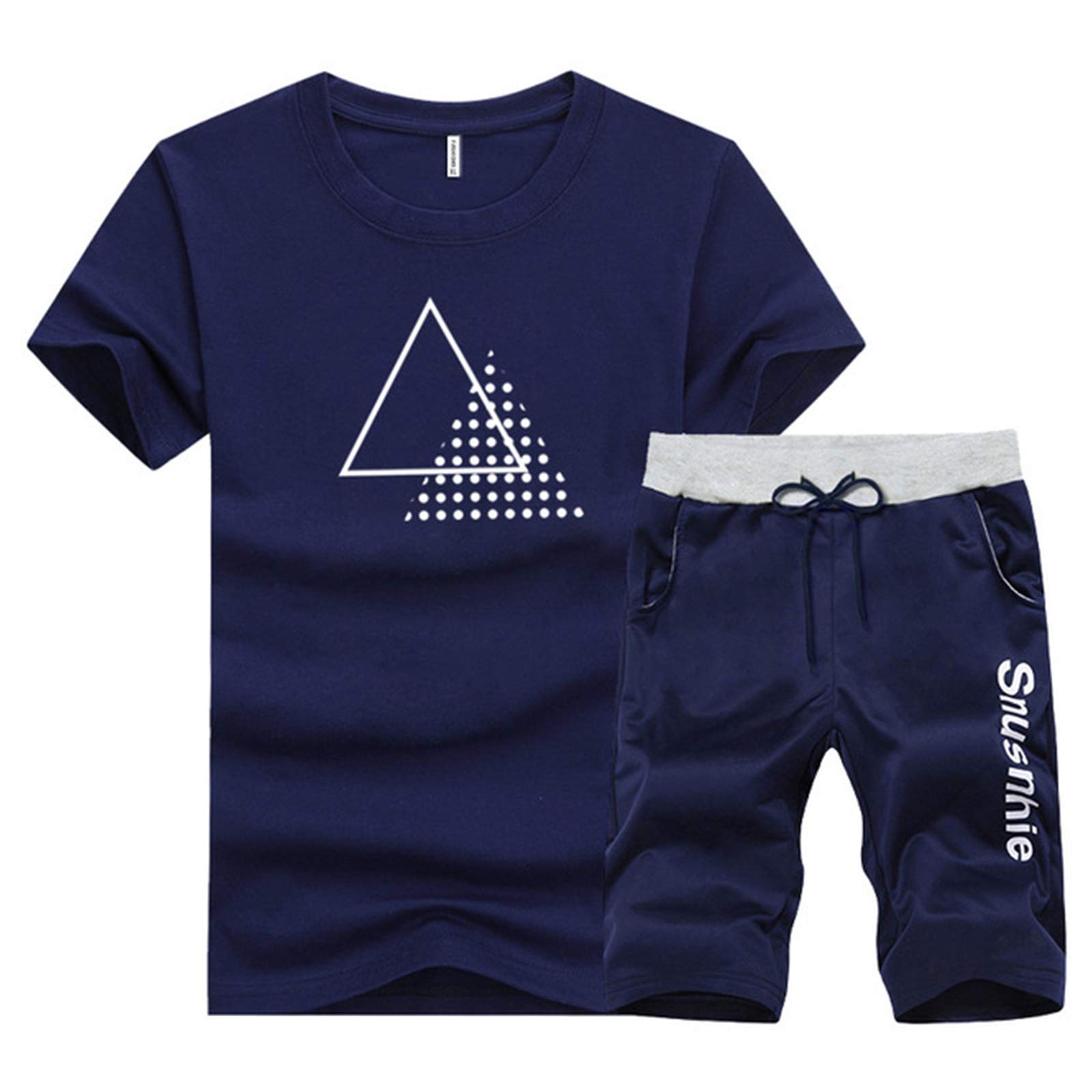 Men's Casual Tracksuit Set - Short Sleeve Running Jogging Athletic Sweatsuit for Gym, Workout & Outdoor Sports | Lightweight Comfortable Summer Sportswear