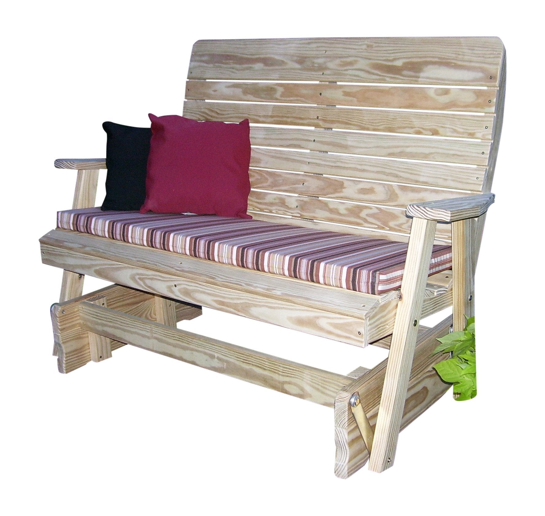 A & L Furniture Pressure Treated Pine Highback Glider - Outdoor Patio Rocking Chair for Garden, Porch, and Deck Relaxation