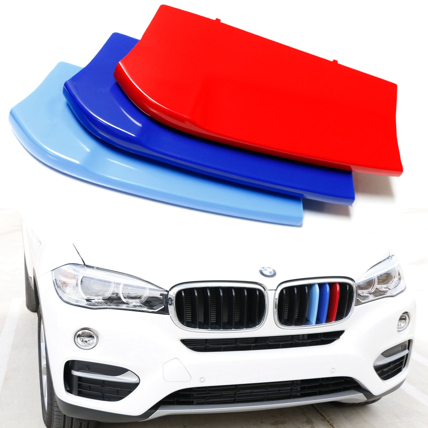 BMW F16 X6 (2017-2018) ///M Style Colored Grille Insert Trims with 7 Beam Standard Grill - Upgrade Your Car's Front End for a Sporty Look | Perfect for Car Enthusiasts & Show Car Modifications