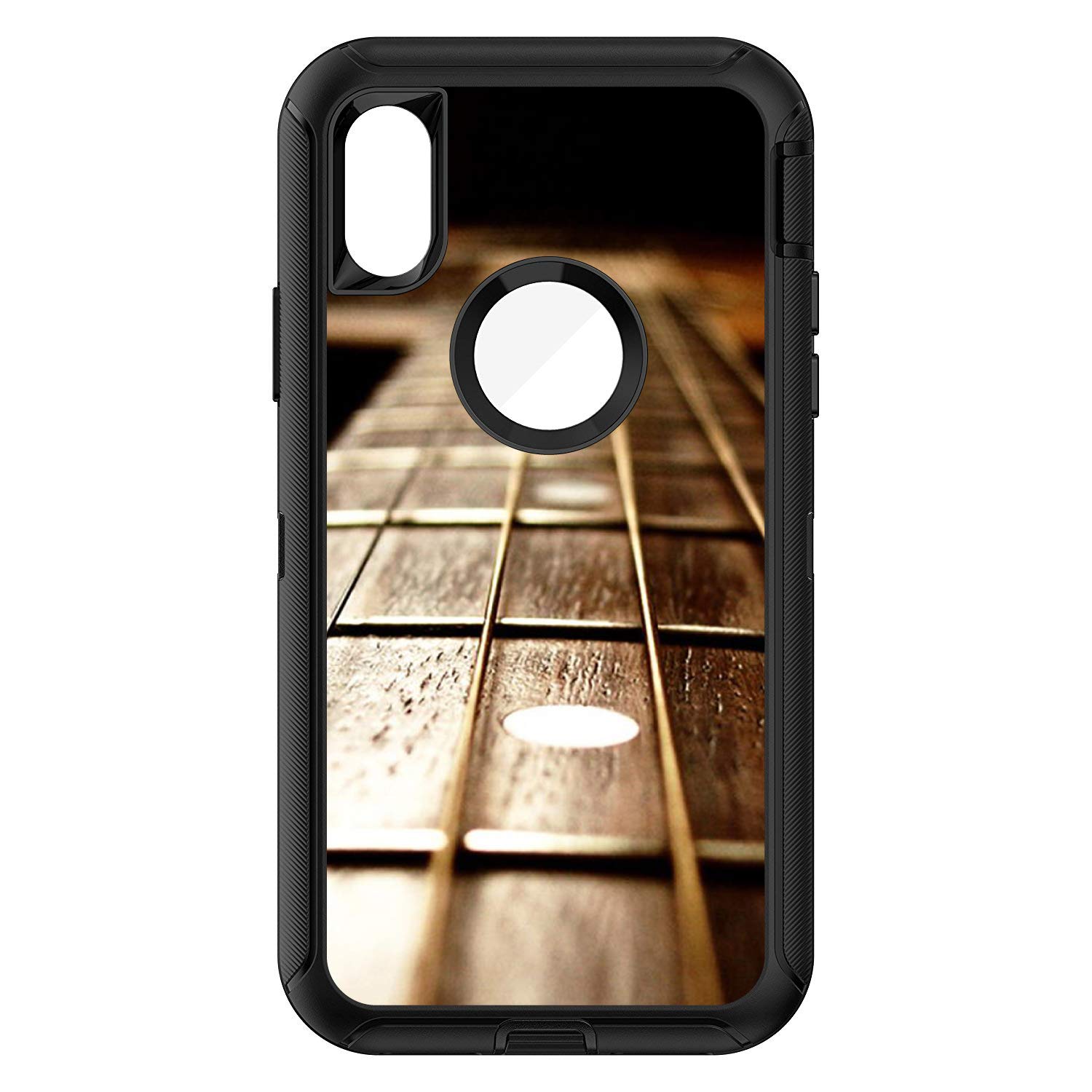 DistinctInk Custom Skin Decal for OtterBox Defender iPhone Xs Max Case (6.5 Inch) - Guitar Strings Design | Protective Vinyl Sticker | Perfect for Personalization and Scratch Protection