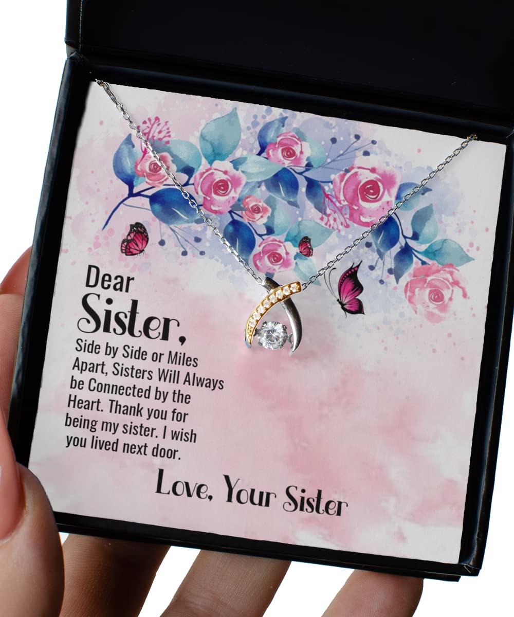 Wishbone Dancing Necklace - Meaningful Sister Gift for Birthday, Christmas & Special Occasions | Elegant Jewelry to Celebrate Sisterhood & Love