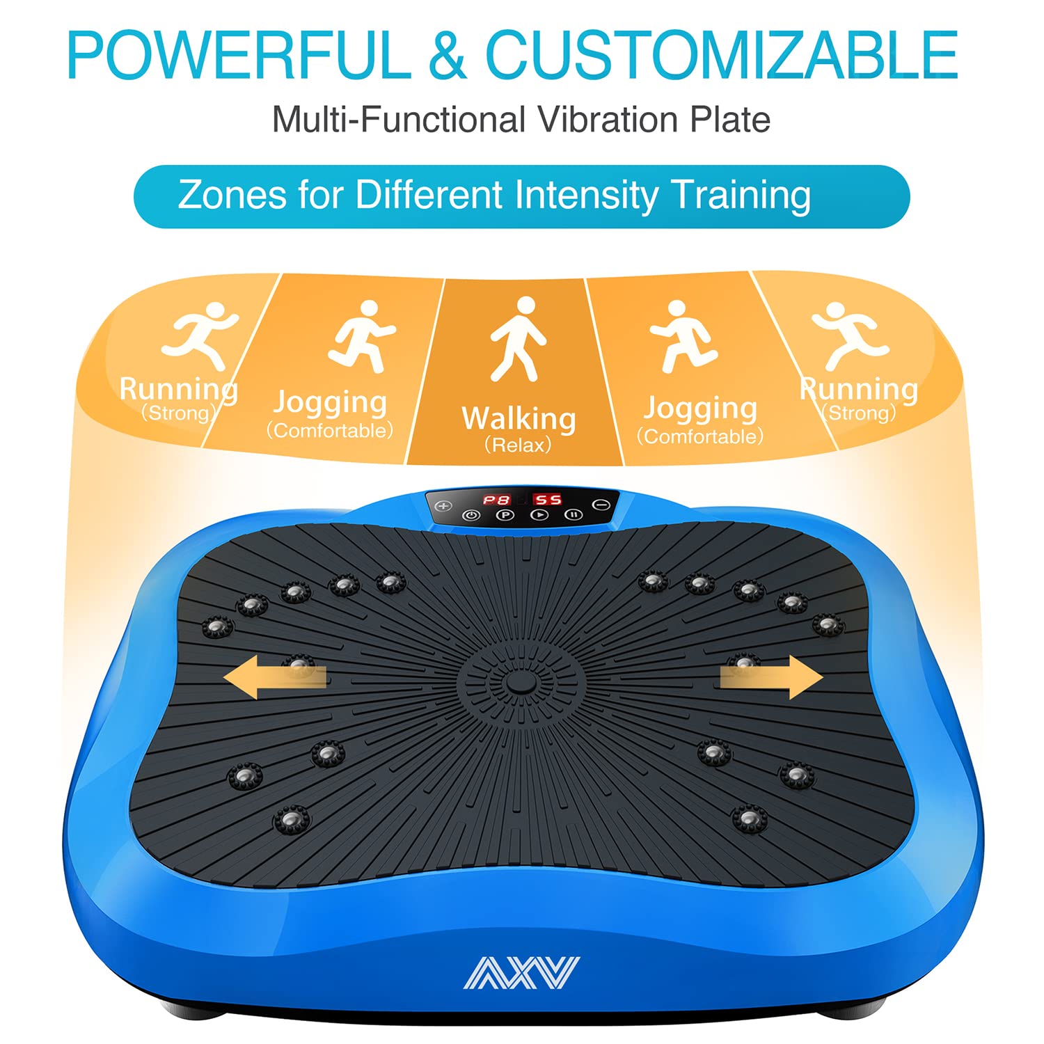 AXV Vibration Plate Exercise Machine - Whole Body Workout Platform for Weight Loss, Toning & Lymphatic Drainage | Home Gym Fitness Equipment for Women & Men | Perfect for Small Spaces & Post-Workout Recovery