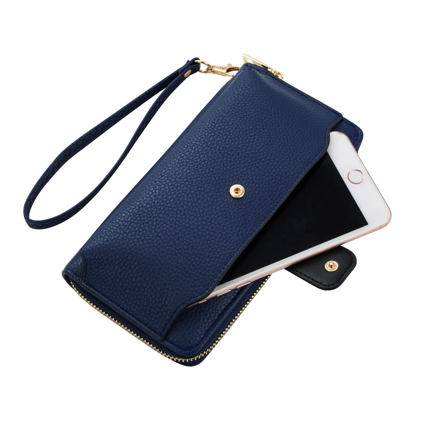 Women's RFID Blocking Wristlet Wallet with Phone Holder - Zip Around Crossbody Handbag for iPhone & Cards - Perfect for Travel, Shopping & Everyday Use