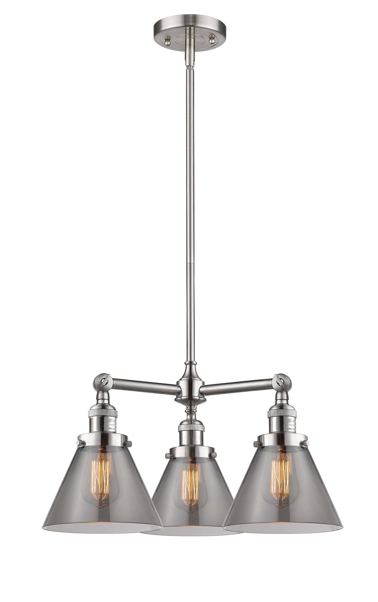Innovations 207-PC-G42 3-Light Modern Chandelier in Polished Chrome - Elegant Ceiling Lighting Fixture for Dining Room, Bedroom or Living Room