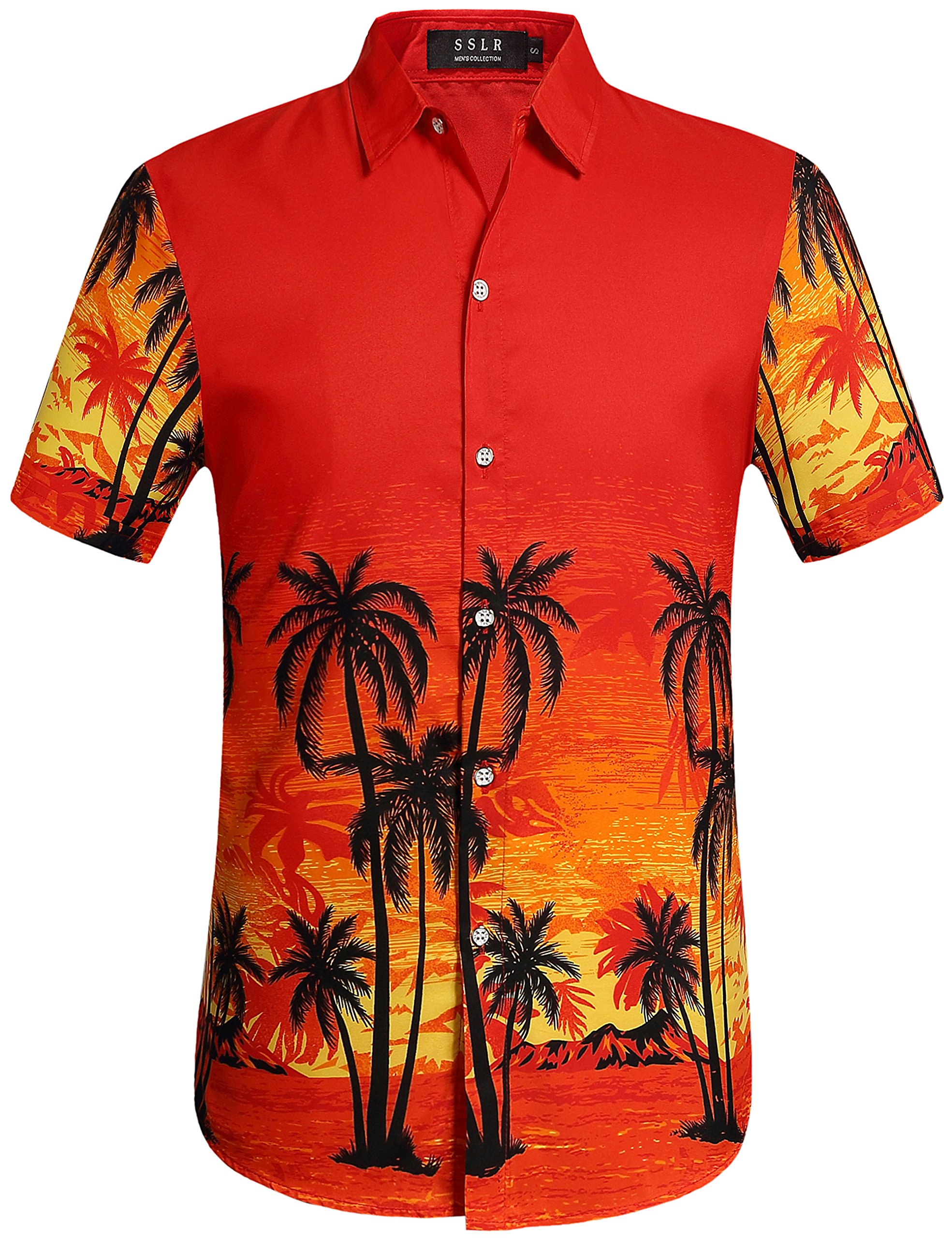 Men's Casual Short Sleeve Hawaiian Shirt - SSLR Button Down Summer Shirt for Beach, Vacation & Outdoor Activities