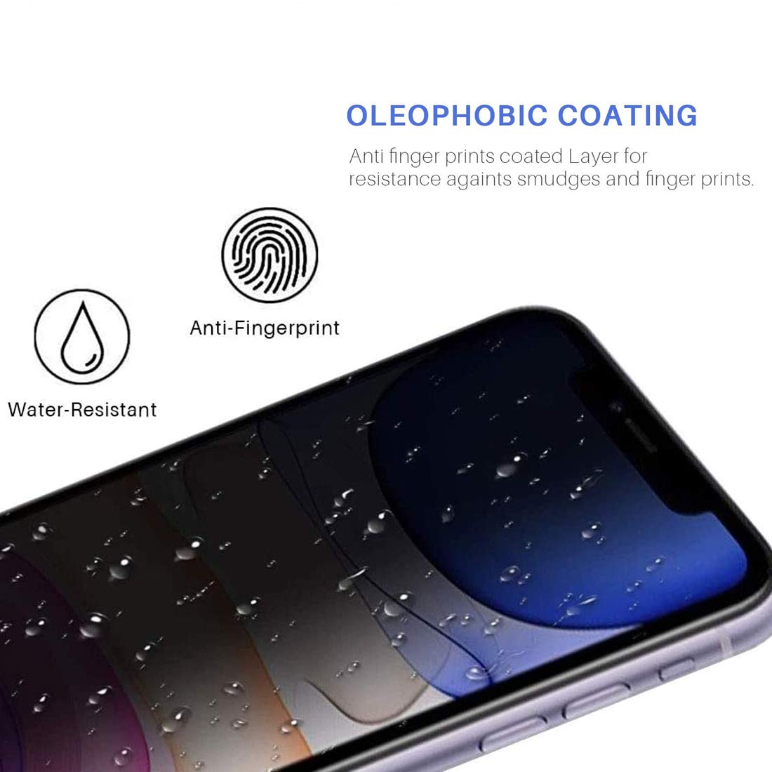 KIQ Premium Tempered Glass Screen Protector for iPhone 11 Pro Max/XS Max - 9H Hardness, Anti-Scratch, Bubble-Free, Privacy Black, Easy Installation | Perfect for Office Privacy & Outdoor Protection