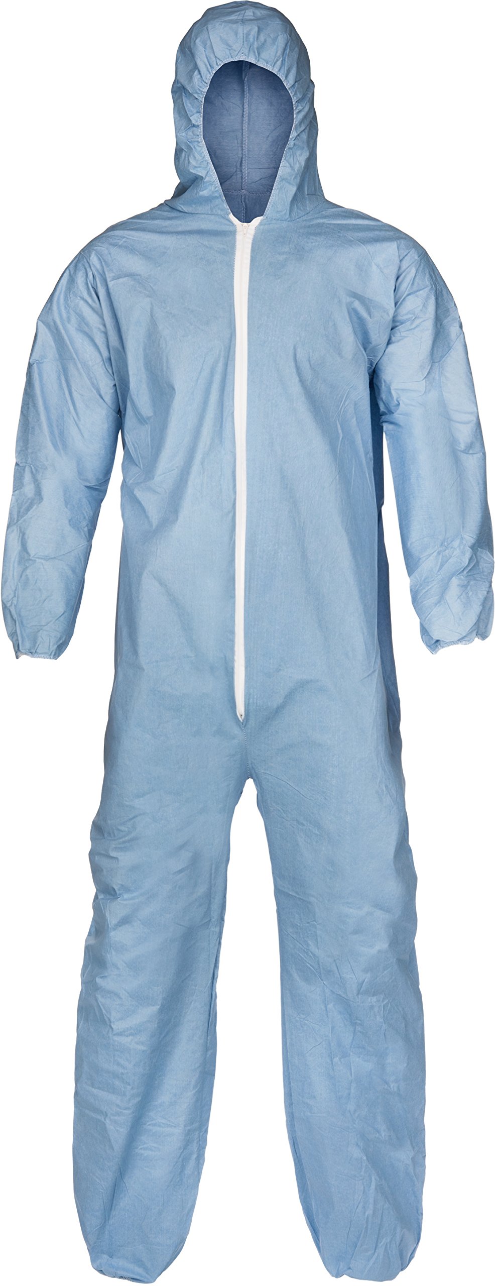 Lakeland Pyrolon Plus 2 Flame-Resistant Disposable Coverall with Hood - Blue, X-Large, Elastic Cuffs (Case of 25) | Protective Workwear for Industrial, Chemical & Hazardous Environments