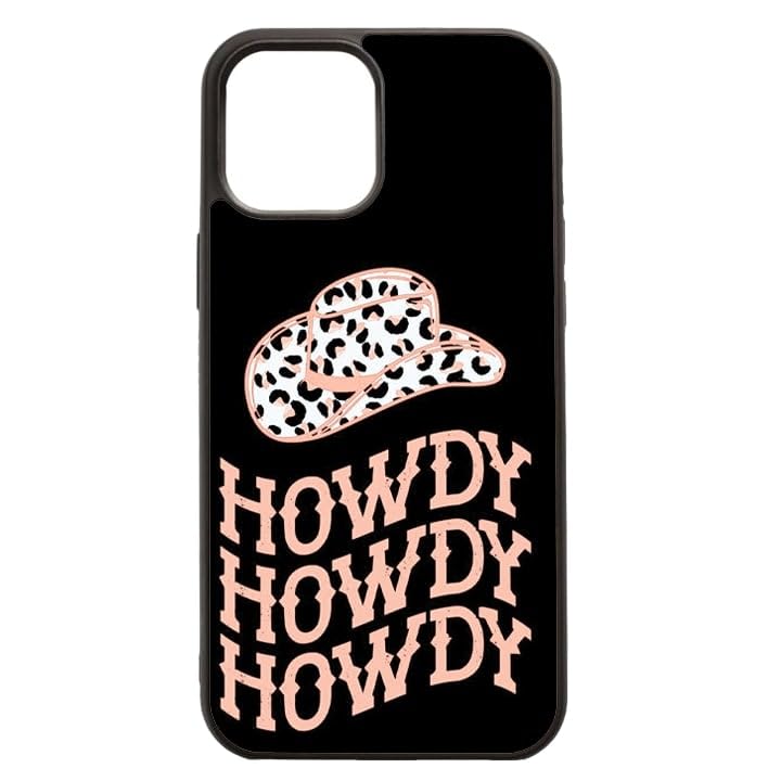 Pink Leopard Print Cowboy Hat Phone Case for iPhone 15 14 13 12 11 X XS XR 8 7 6 6s Plus Mini Pro Max - Western Cowgirl Style Protective Cover - Perfect for Rodeo, Country Music Festivals & Western Fashion Accessories