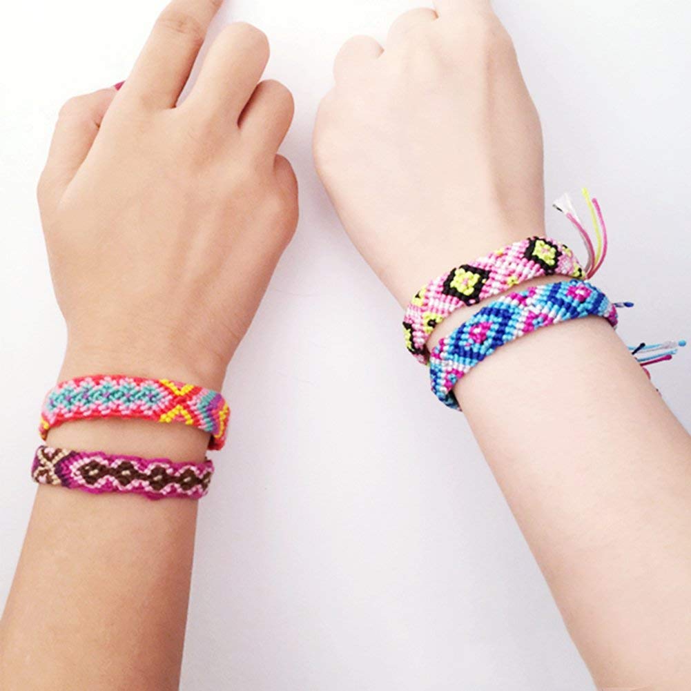 Handmade Nepal Style Woven Friendship Bracelets - 8PCS Braided Bracelet Set for Women, Men & Teens | Boho Chic Accessories for Festival, Travel & Everyday Wear