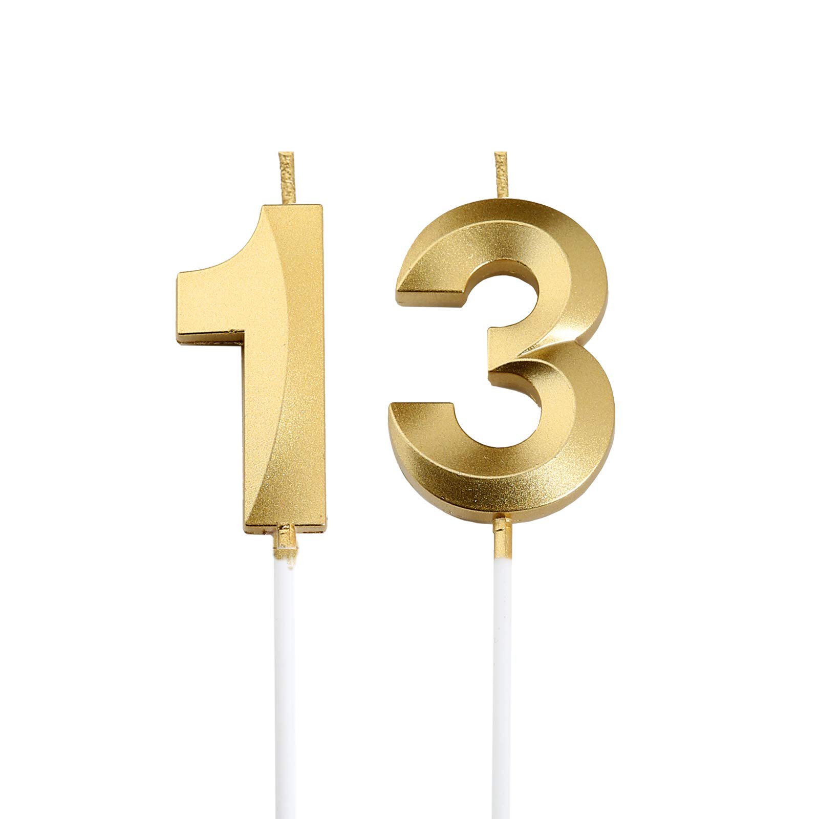 13th Birthday Candles - Gold Number 13 Cake Topper for Birthday Party Decorations | Perfect for Teen Birthday Cakes, Milestone Celebrations & Sweet 16 Decor