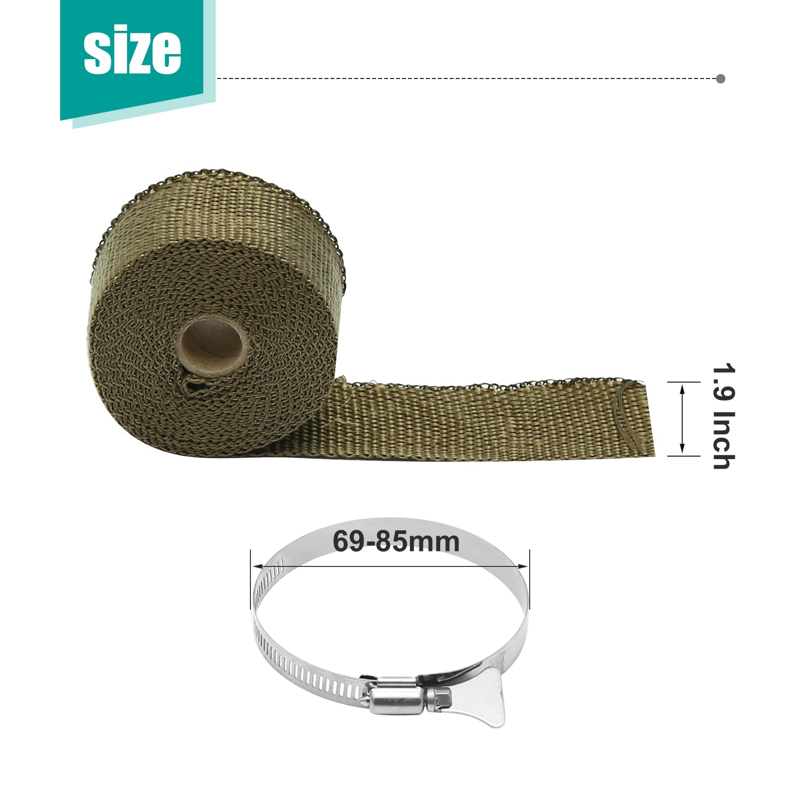 High-Temperature Stove Flue Fireproof Wrap - Heat Resistant Fiberglass Insulation Tape for Motorcycle Exhaust Pipes & Chimneys | Perfect for Fireplace Safety, BBQ Grills & Automotive Protection