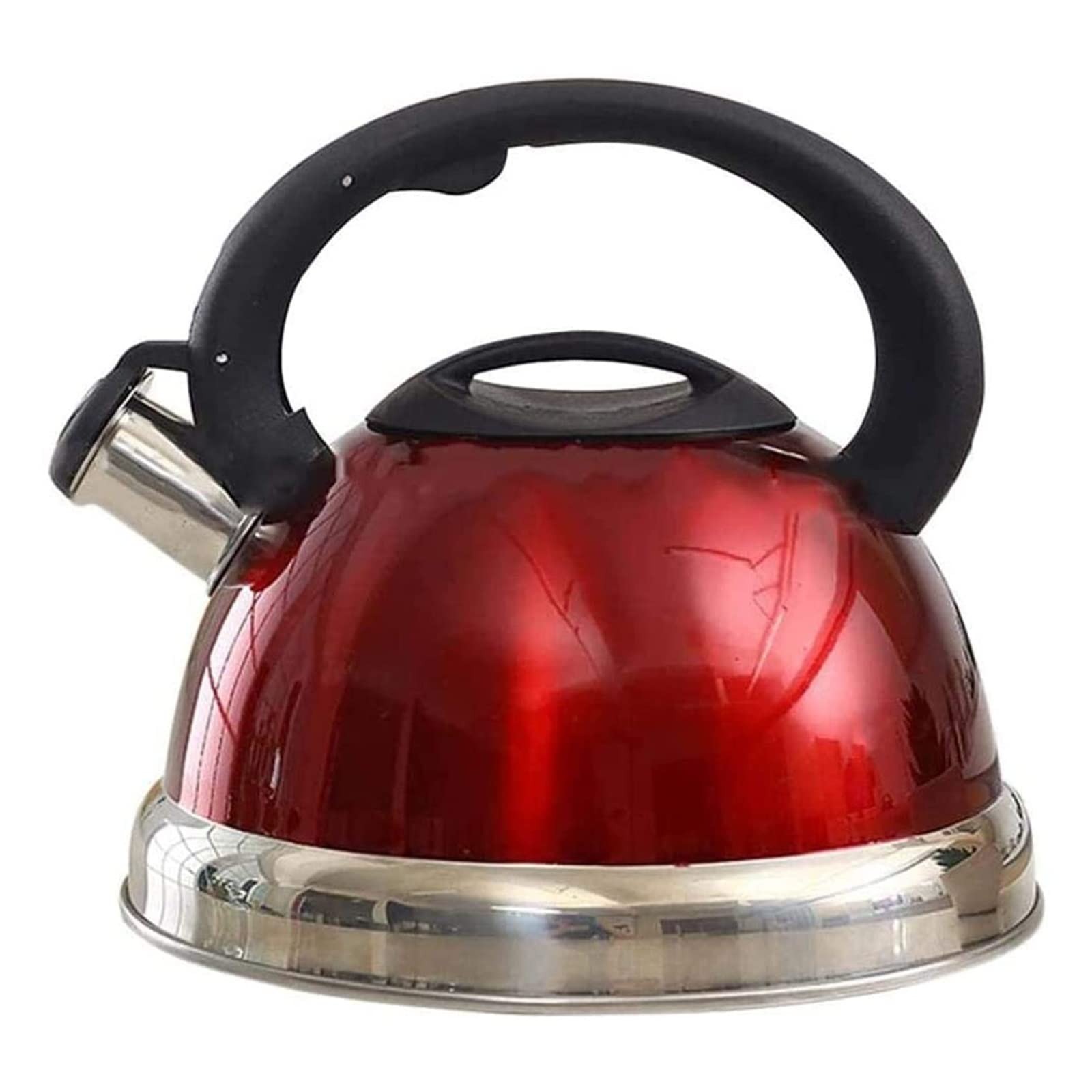 Stainless Steel Whistling Tea Kettle 3L - Stovetop & Induction Compatible, Flat Bottom Teapot for Gas & Electric Cooktops - Perfect for Home, Office & Camping Use