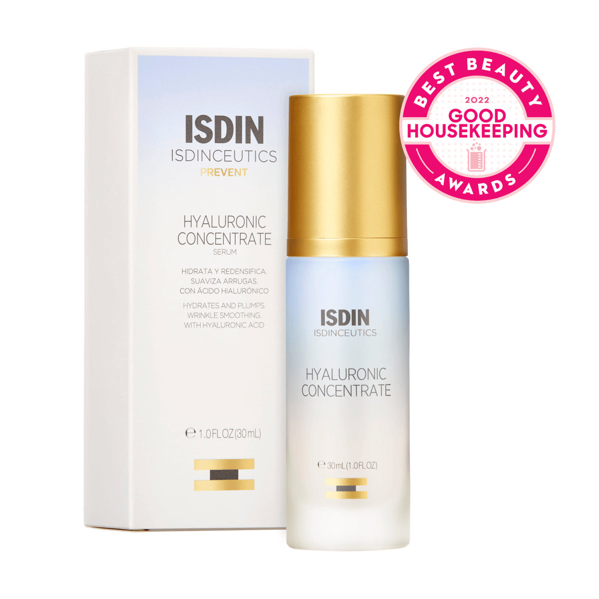ISDIN Isdinceutics Hyaluronic Acid Concentrate Serum for Face - Anti-Aging Hydrating Moisturizer for Dry Skin - Perfect for Night Skincare Routine & Daily Use