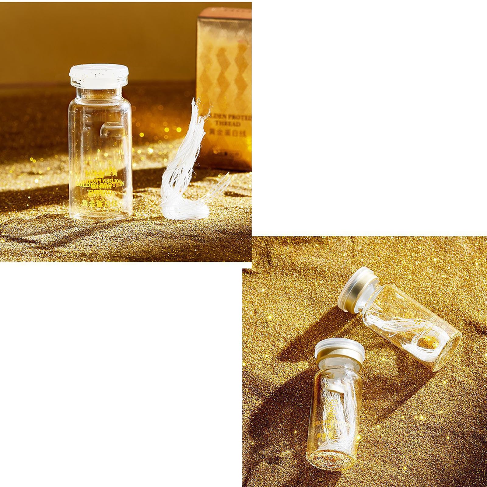 Gold Protein Thread Essence - Collagen Absorbable Face Lifting Threads, Invisible Facial Thread Lift Set for Instant Face Lift & Anti-Aging (1PC) - Perfect for At-Home Beauty Treatments & Professional Spa Use