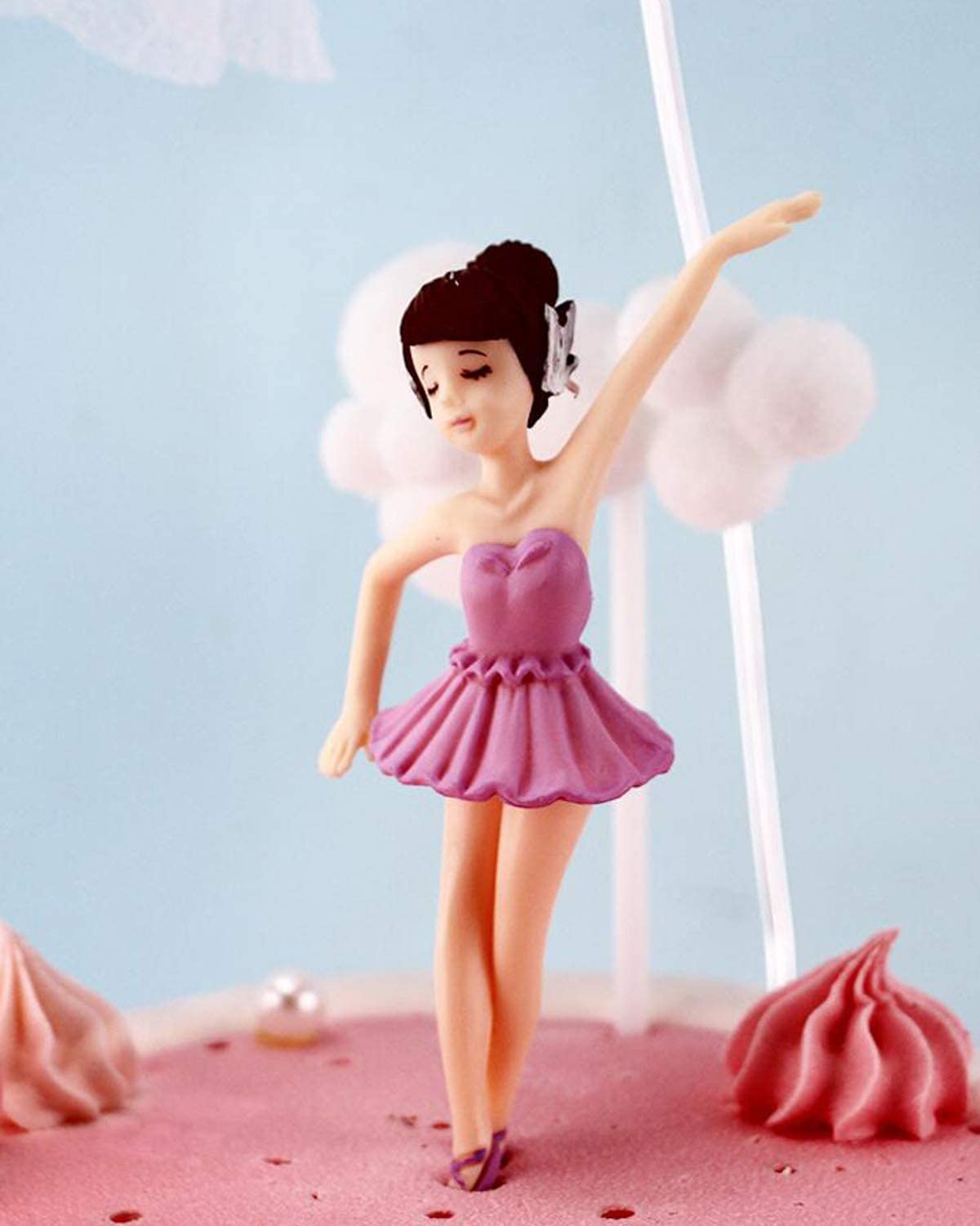 4 Pcs Ballet Girl Miniature Figurine Toys - Ballerina Doll Playset for Cake Toppers, Plant Pot Crafts, Dollhouse & Landscape Decor - Perfect for Birthday Parties, Wedding Cakes, Fairy Gardens and Home Decoration
