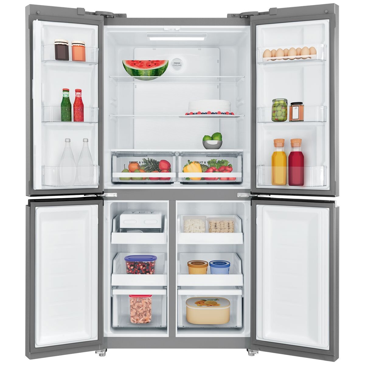Westinghouse 496L French Door Refrigerator with Ice Maker - Stainless Steel WQE4900AA - Energy Efficient Large Capacity Fridge for Modern Kitchen & Open Plan Living Spaces