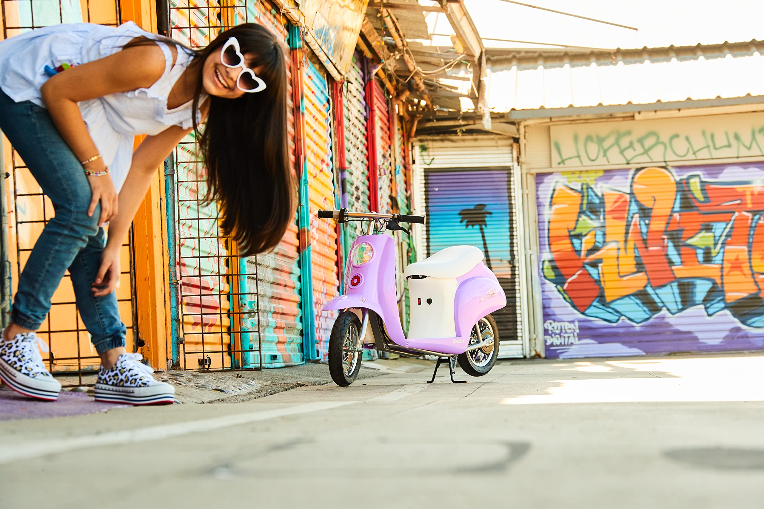 Razor Pocket Mod Miniature Euro-Style Electric Scooter for Adults & Teens - Betty - Perfect for Commuting, Campus Travel & Urban Exploration