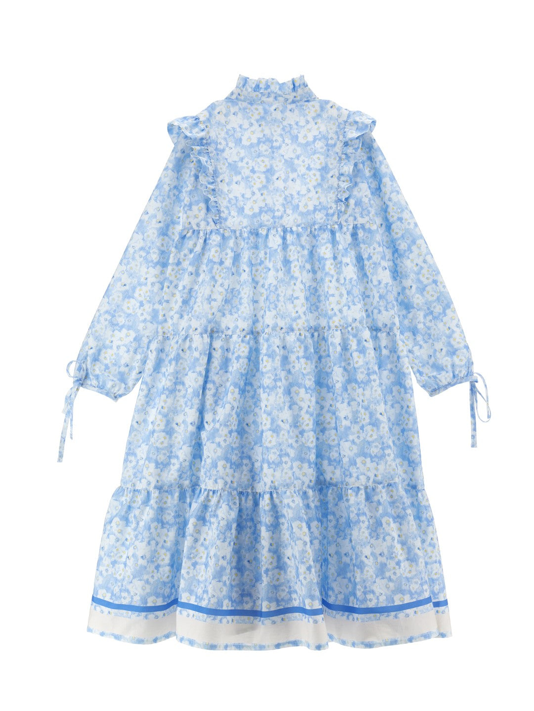 Philosophy Long Sleeve Printed Blue Dress for Women - Elegant Casual & Office Wear - Perfect for Work, Dates, and Special Occasions