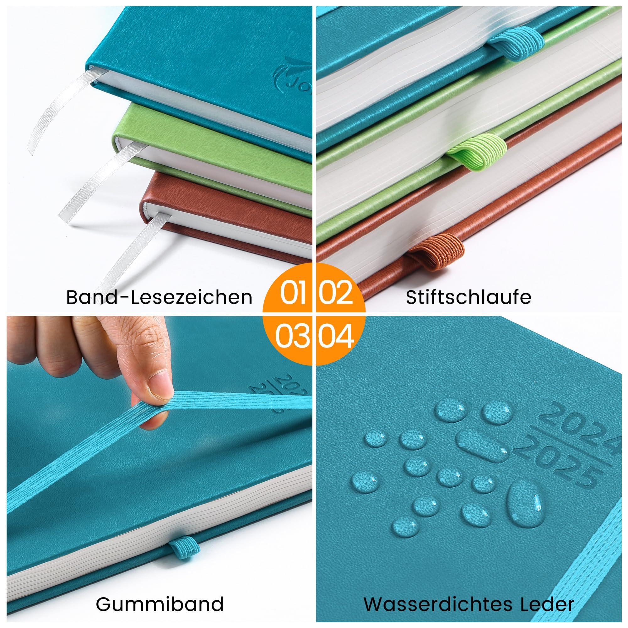 Jokisa 2024-2025 Weekly & Daily Planner - 17 Month Vertical School Planner from August 2024 to December 2025 with Pen Holder, Bookmark & Stickers (22 x 16 cm) - Perfect for Students, Teachers & Office Organization