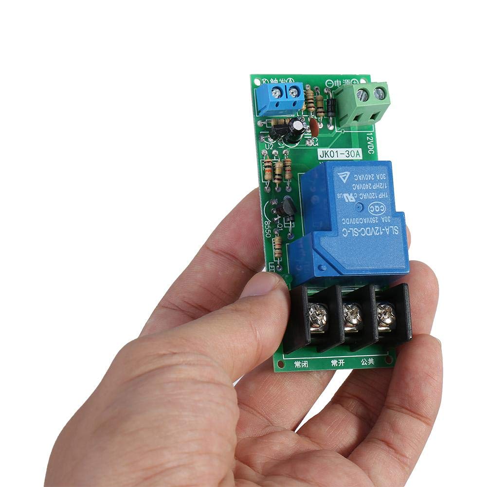 12V DC Adjustable Delay Timer Switch Module (0-60min) - 250VAC/30VDC 30A Optocoupler Relay for Home Automation, Industrial Control & DIY Projects