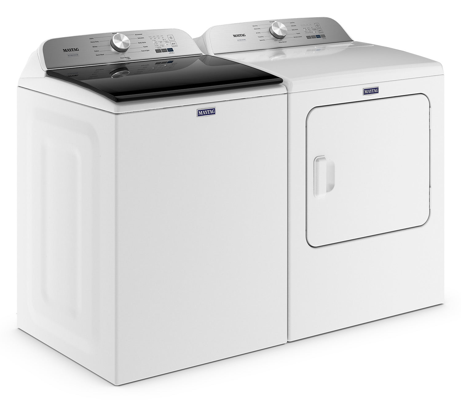 Maytag 5.4 cu. ft. White Top Load Washer & 7.0 cu. ft. Gas Dryer Set (MVW6500MW/MGD6500MW) - Perfect for Large Families & Laundry Rooms