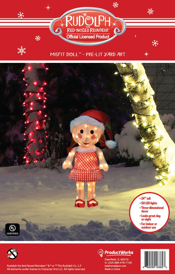 24 Misfit Sally Tinsel Outdoor Christmas Decorations - Inspired by Rudolph the Red-Nosed Reindeer - Perfect for Yard, Porch & Holiday Party Decor