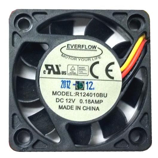 Everflow 40x40x10mm Ultra High Speed Dual Ball Bearing 3 Pin Cooling Fan R124010BU - Perfect for PC Cooling, Electronics, and DIY Projects