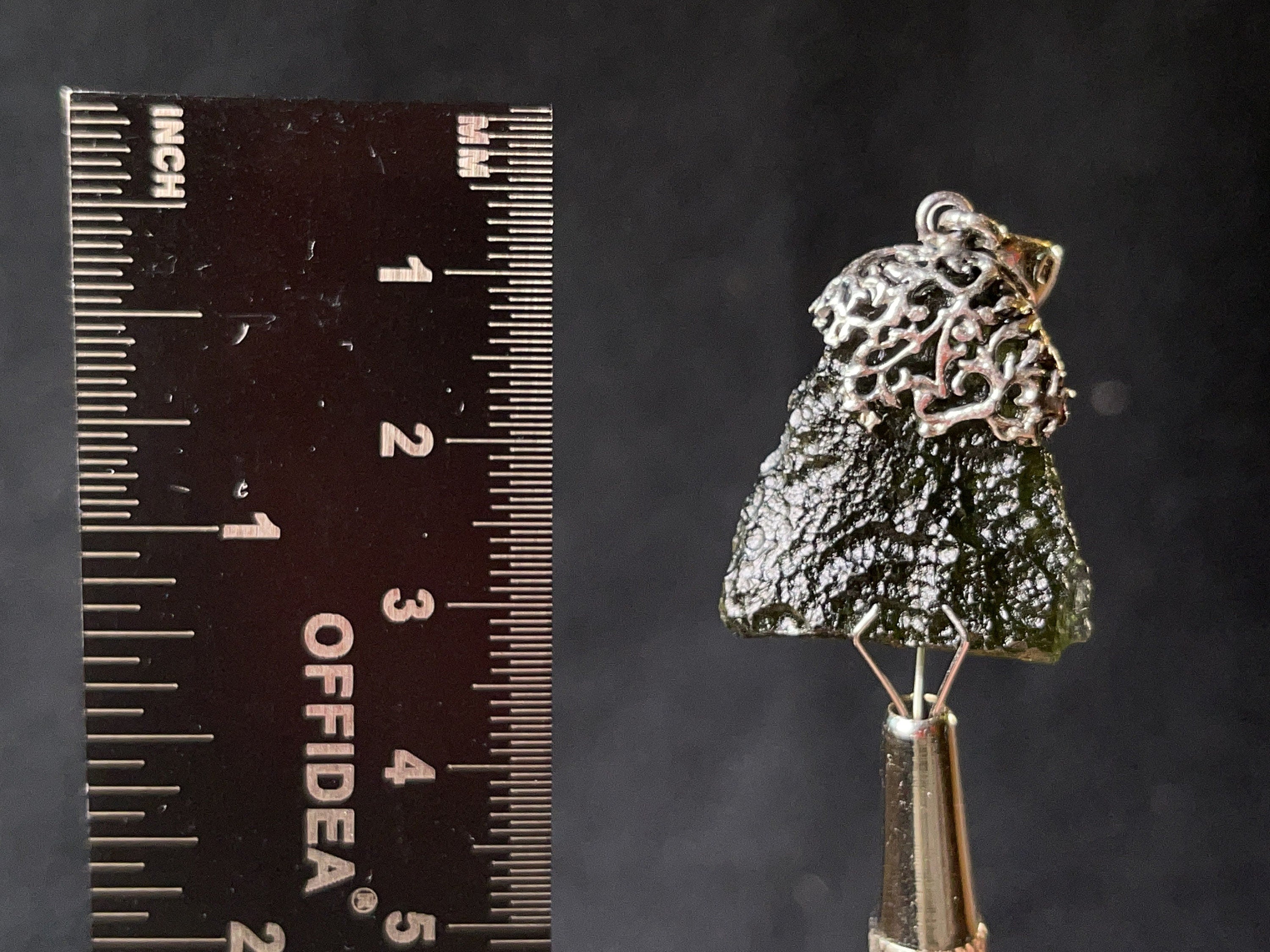 Genuine Moldavite Pendant Necklace in Sterling Silver with Leaf Bail – Authentic Raw Moldavite Jewelry for Spiritual Healing & Energy Work – Perfect for Meditation, Reiki, and Crystal Therapy