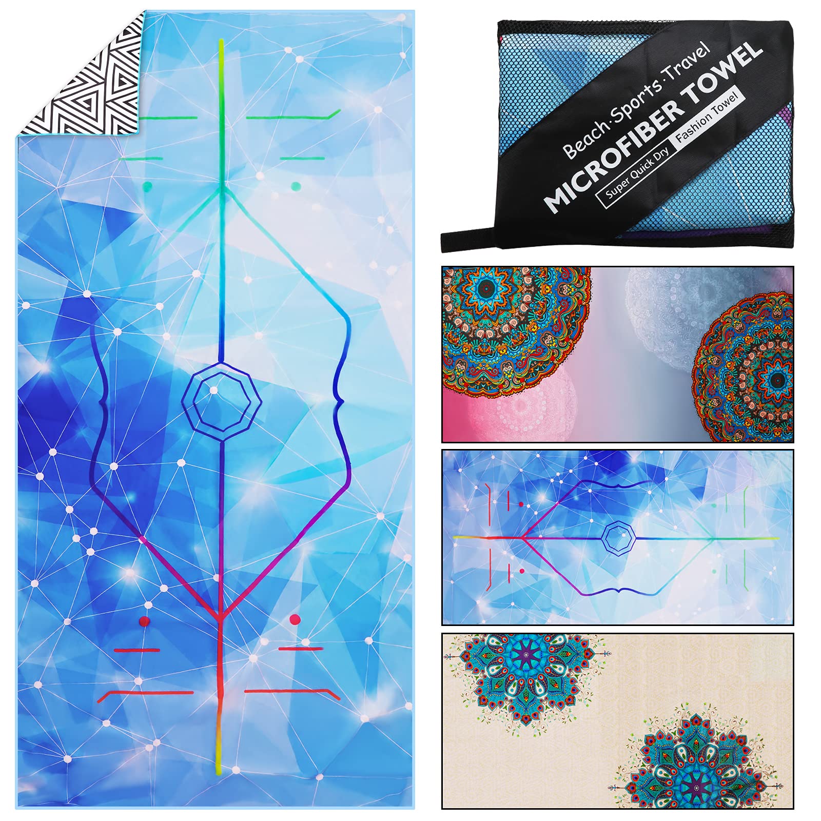 Premium Microfiber Quick Dry Beach Towel - Extra Large 71x35.4 Inch - Super Absorbent, Lightweight & Compact for Swimming, Pool, Camping & Travel - Perfect Gift for Outdoor Enthusiasts | Great for Beach Vacations, Gym Workouts & Yoga Sessions