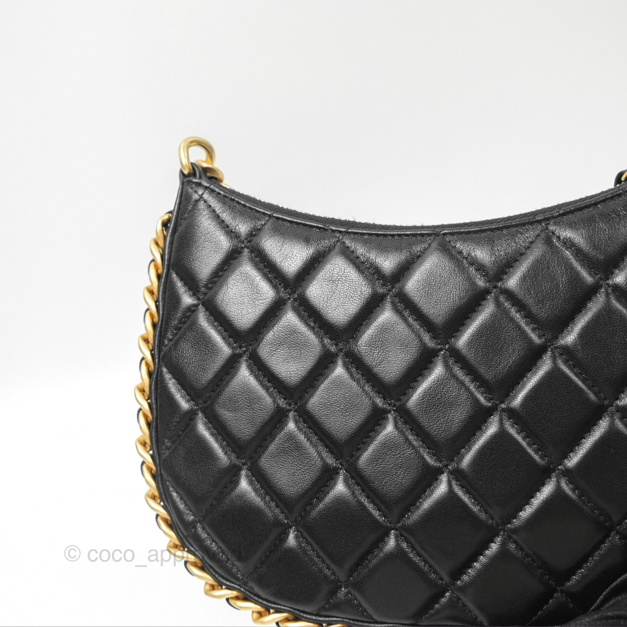 Chanel Chain Around Hobo Bag Black Lambskin Leather with Aged Gold Hardware 23B - Luxury Shoulder Bag for Women, Perfect for Evening Parties & Date Nights