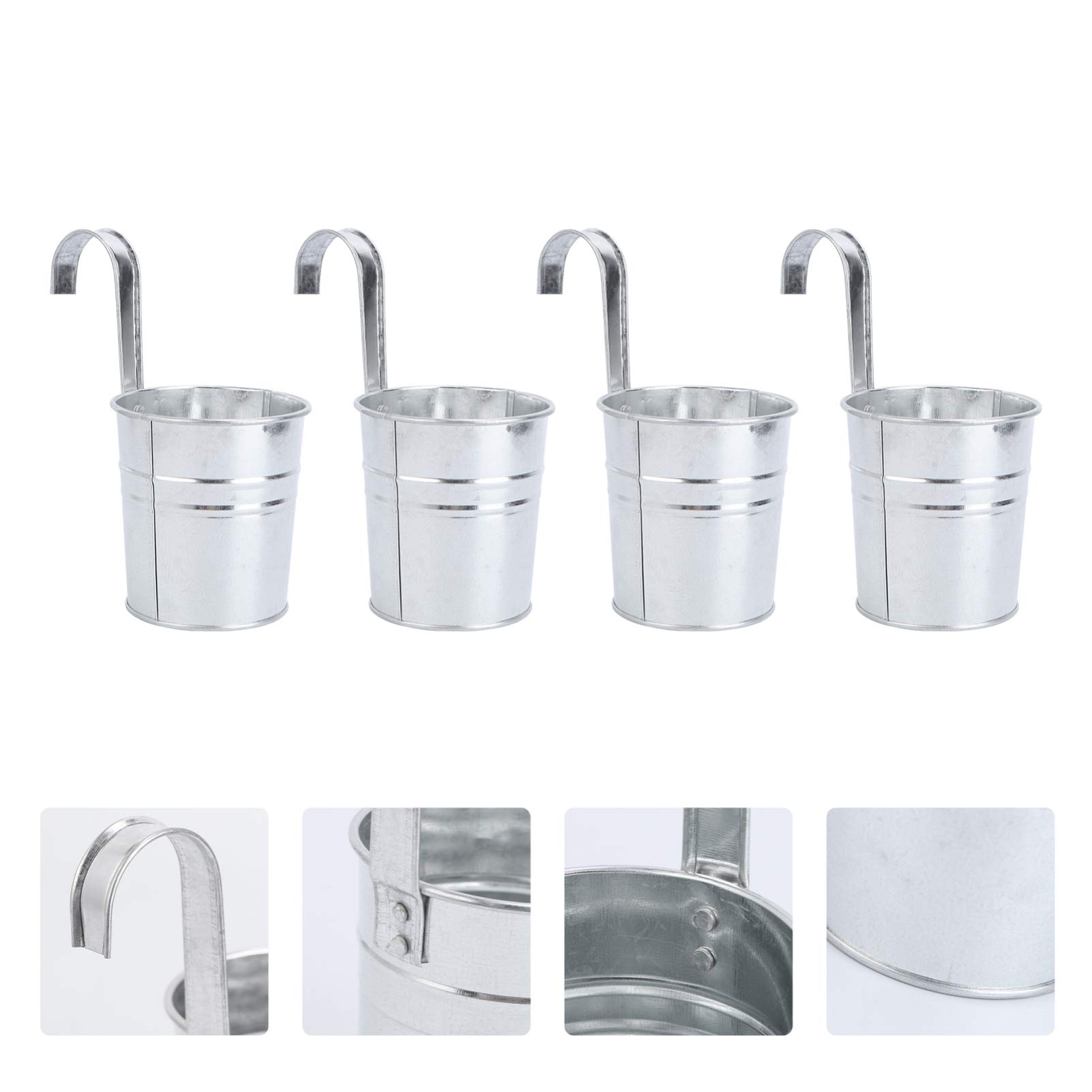 Hemoton 4-Piece Heavy Duty Iron Bucket Hooks for Gardening - Durable Metal Hangers for Planters, Flower Pots & Outdoor Decor (Ideal for Hanging Baskets, Garden Tools & Farmhouse Style Decor)