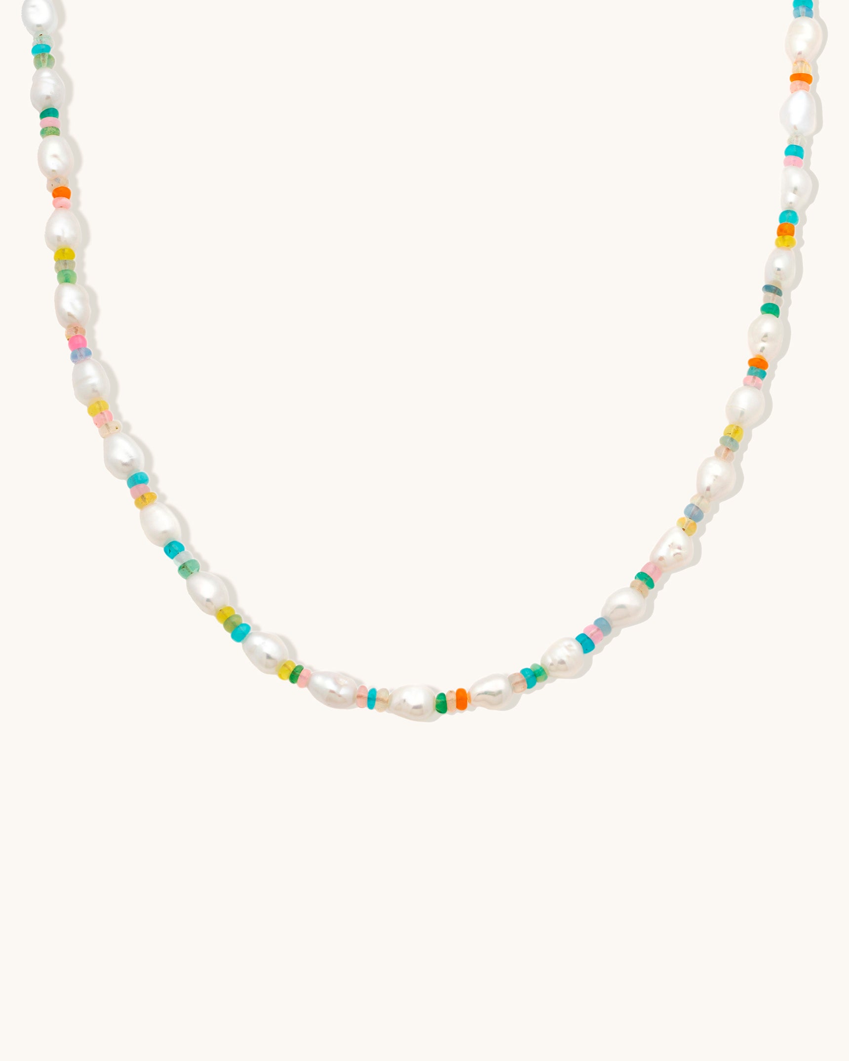 Amalfi Rainbow Necklace for Women - Colorful Beaded Pendant Jewelry - Perfect for Beach, Festival, and Boho Style Outfits